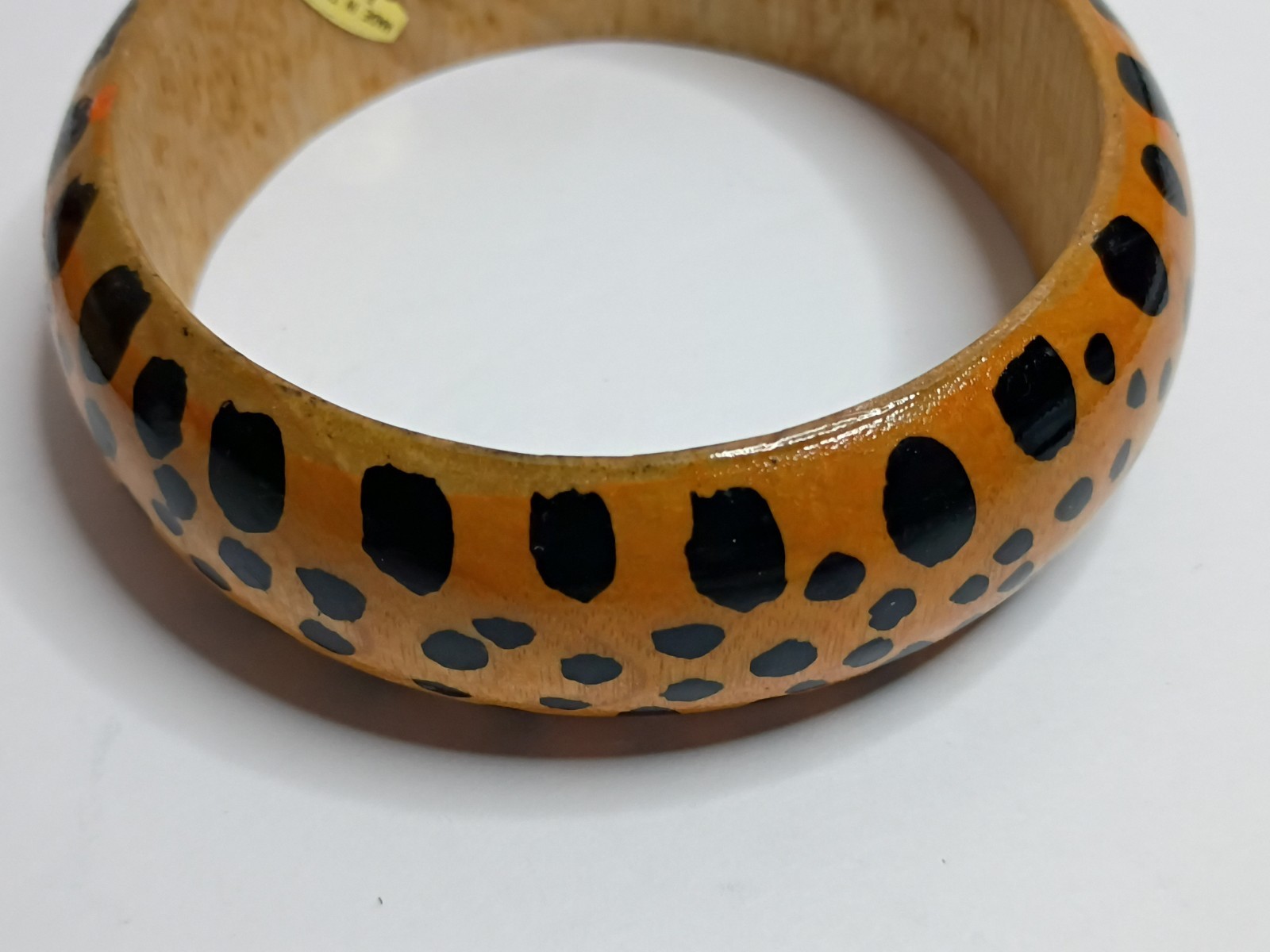 Lot Of 3 Vintage Wooden Bangle Bracelet Boho Chunky Bold Statement 1″ Thick Chee
