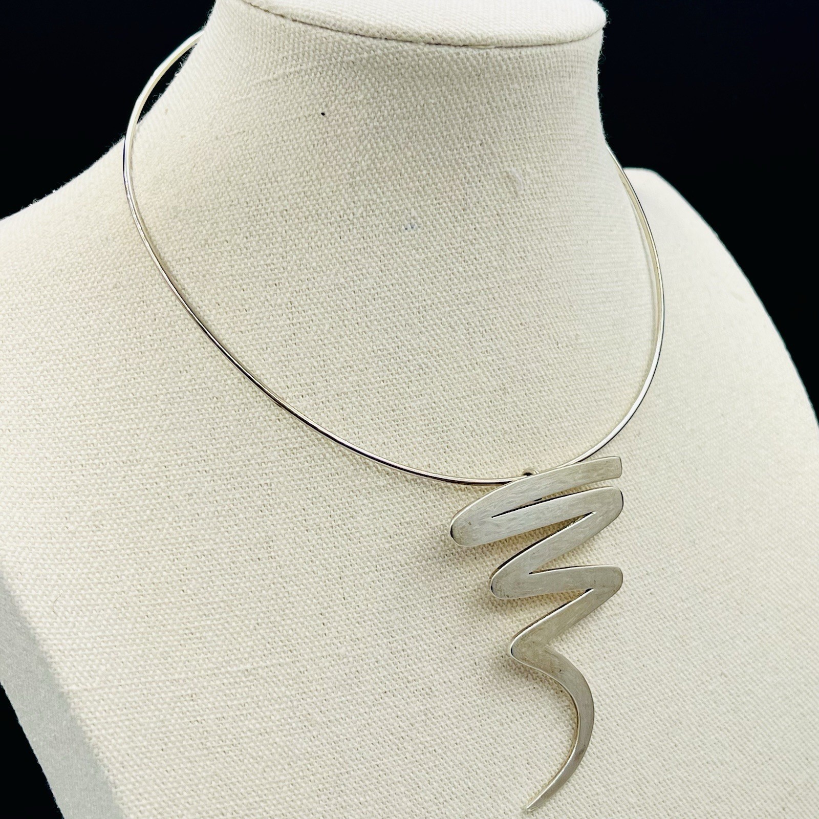 Vintage Mexico TM-248 925 Sterling Modernist Brooch Pendant Necklace Convertible