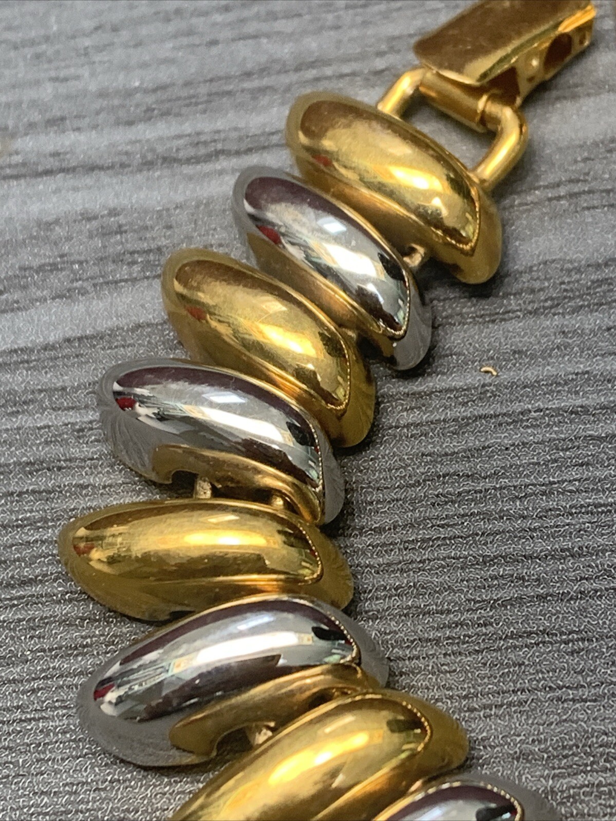 Vintage Silver Gold Tone San Marco Style Bracelet 8”