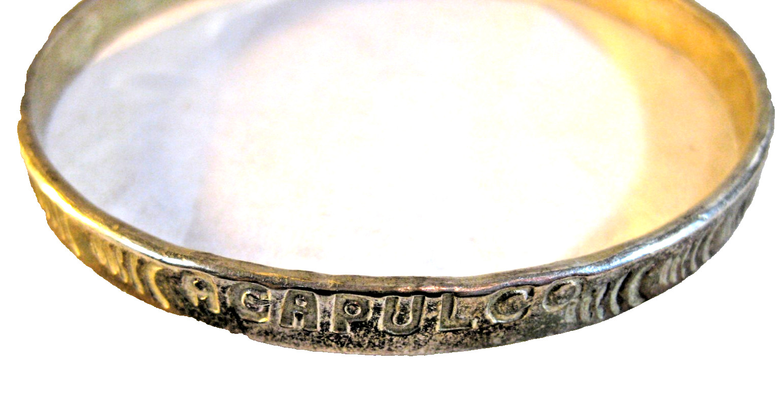 Sterling Silver Bangle Bracelet Acapulco Mexico Souvenir 925 19.2 grams 2 1/2″