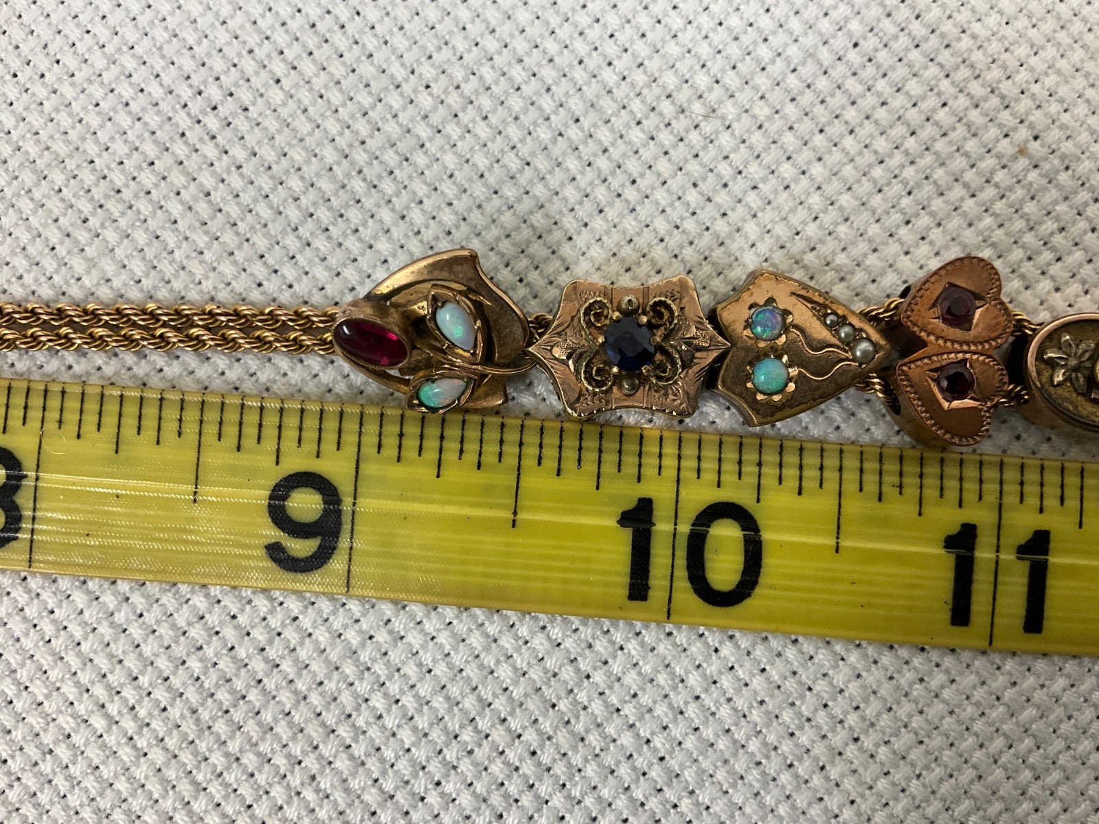 Fabulous Antique 8 Slides Victorian Gold Filled Watch Chain Necklace