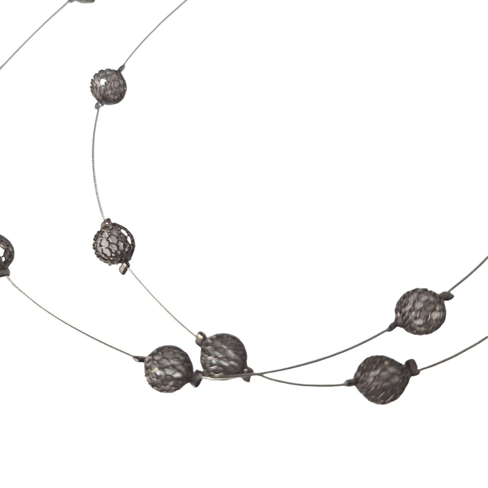 Vintage Chain Link Wrapped Ball Choker Necklace Womens Costume Jewelry