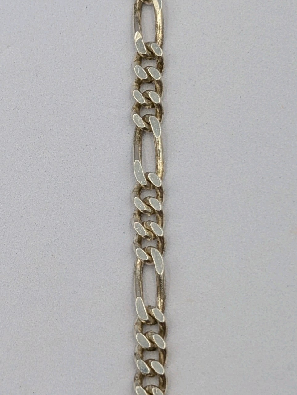 Signed Vtg Sterling Silver 4.3mm Figaro Italian Chain Unisex 925 Bracelet 7 7/8″
