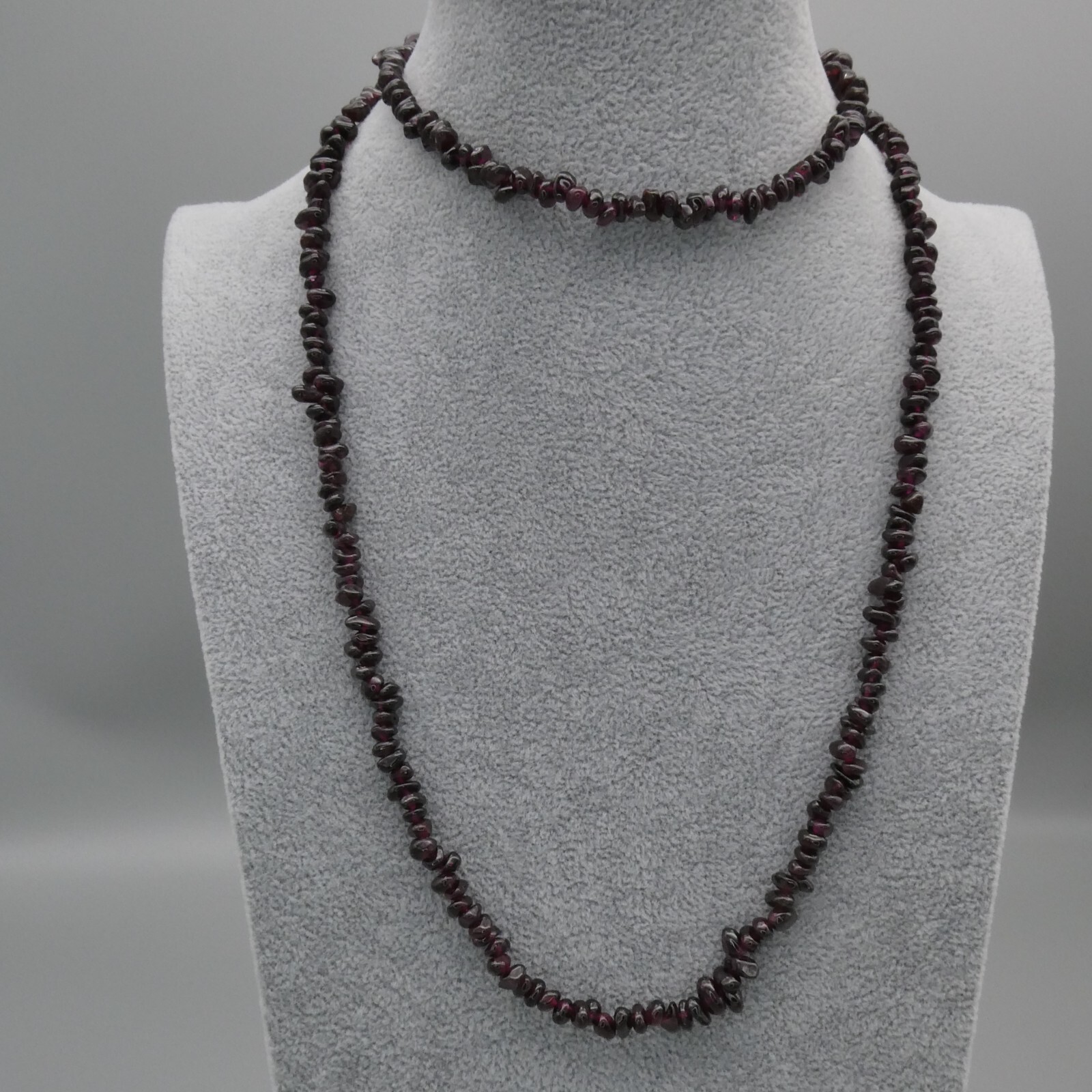 Vintage Purple Garnet Beaded 35″ Necklace Natural Pyrope Almandine Nugget 64g