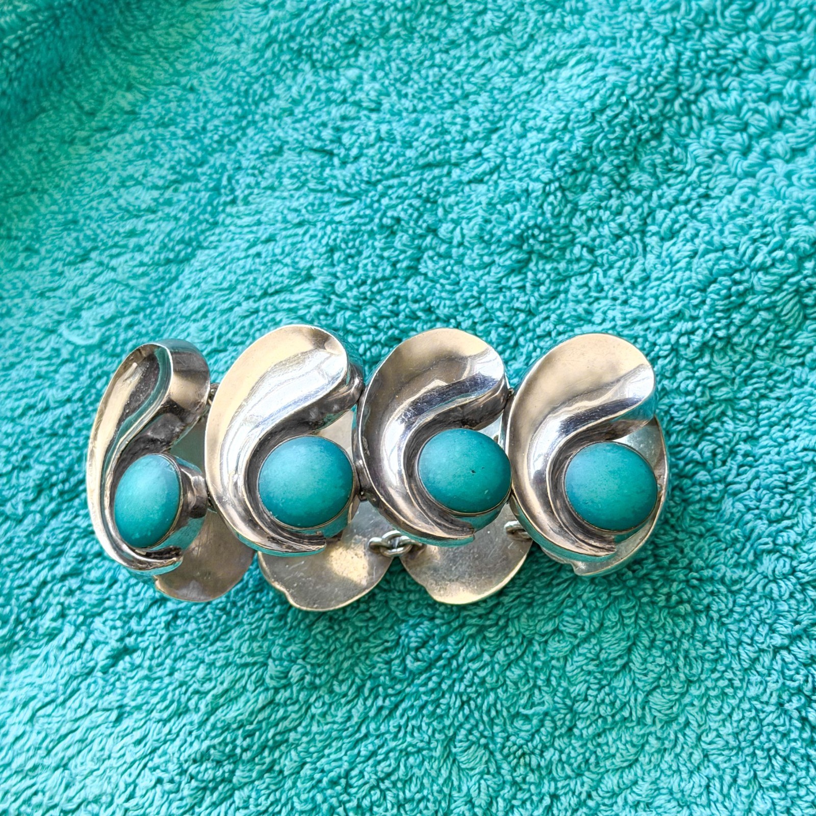 RARE Vintage Antonio Pineda & Los Castillo Sterling Silver Taxco Bracelet 127G