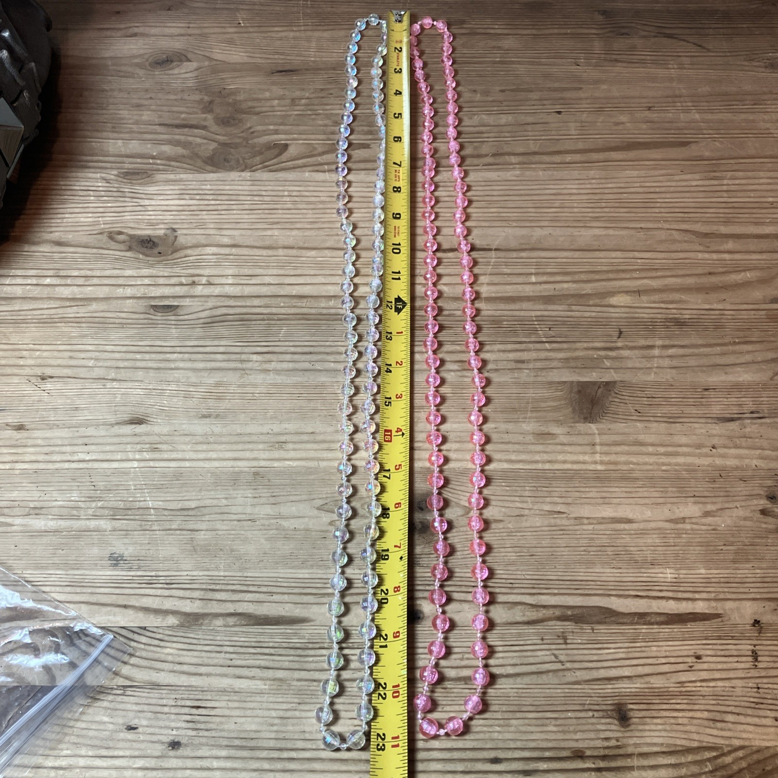 Vintage Costume Beads Lot Of 6 Strands Teal Purple Pink White Dress Up Plastic