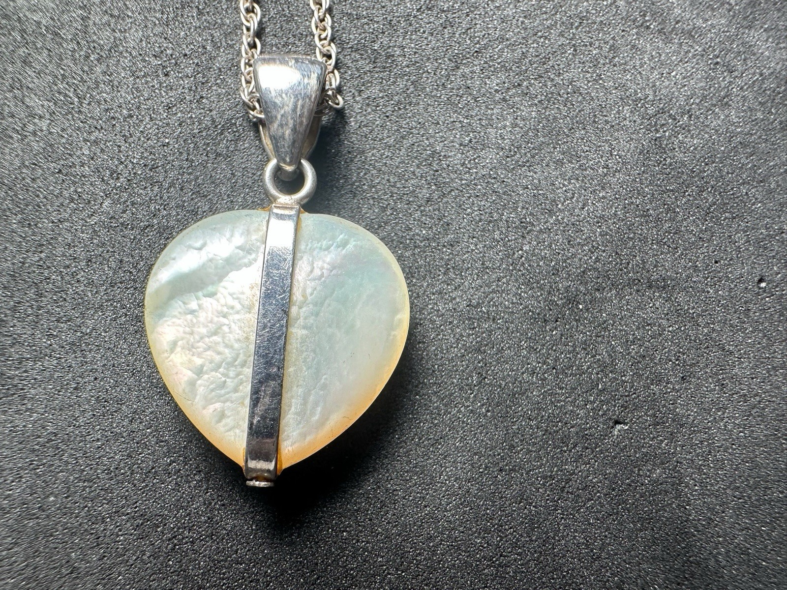 3.69g Vintage Sterling Silver 925 Heart Pendant Chain Necklace M 16.5 in