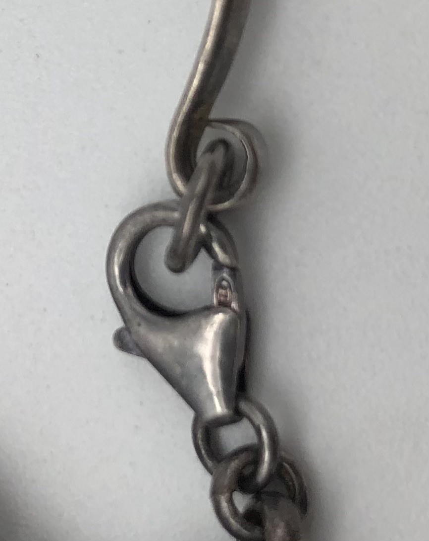 Vintage Sterling Silver Heart And Key Charm Bracelet Marcasite Stones Faux Pearl