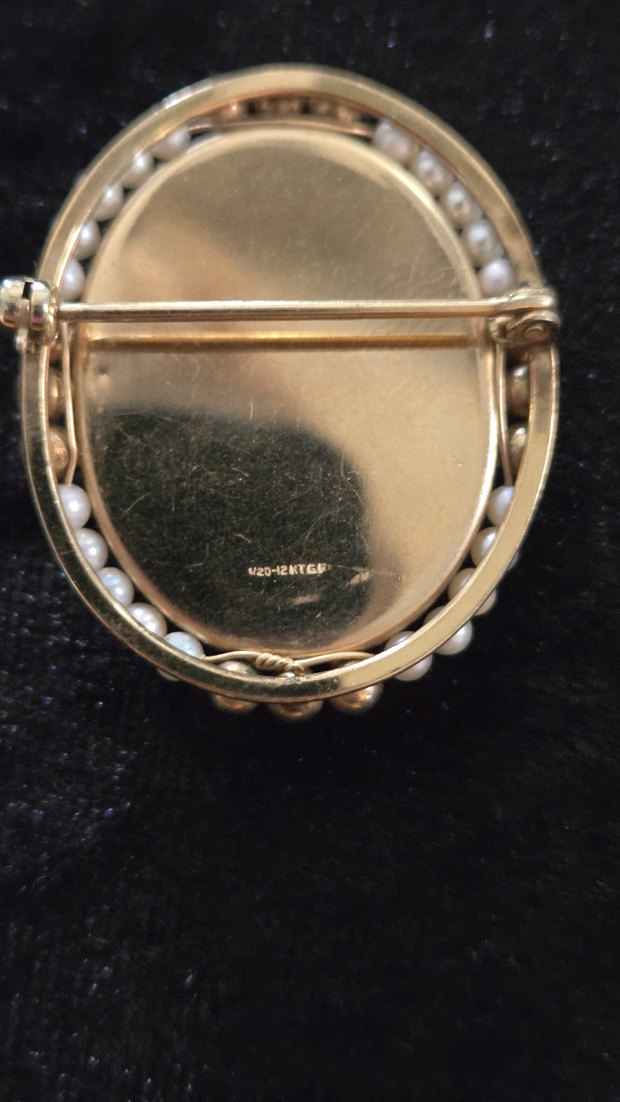 Signed CARL-ART 12k Gold Filled, Hand Painted Brooch And Earring Set.