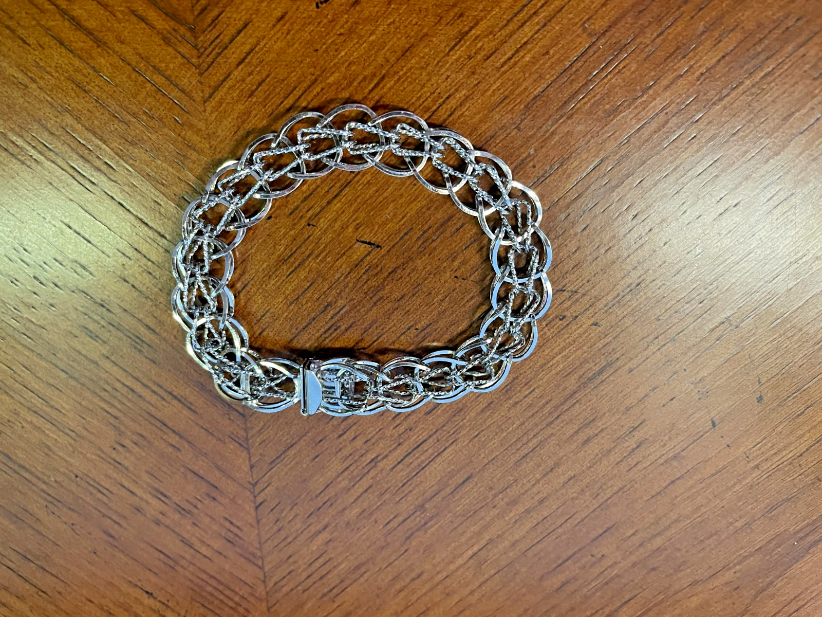 Vintage Jacoby Bender JB Multi-Link Charm Bracelet Silver Overlay Safety Clasp
