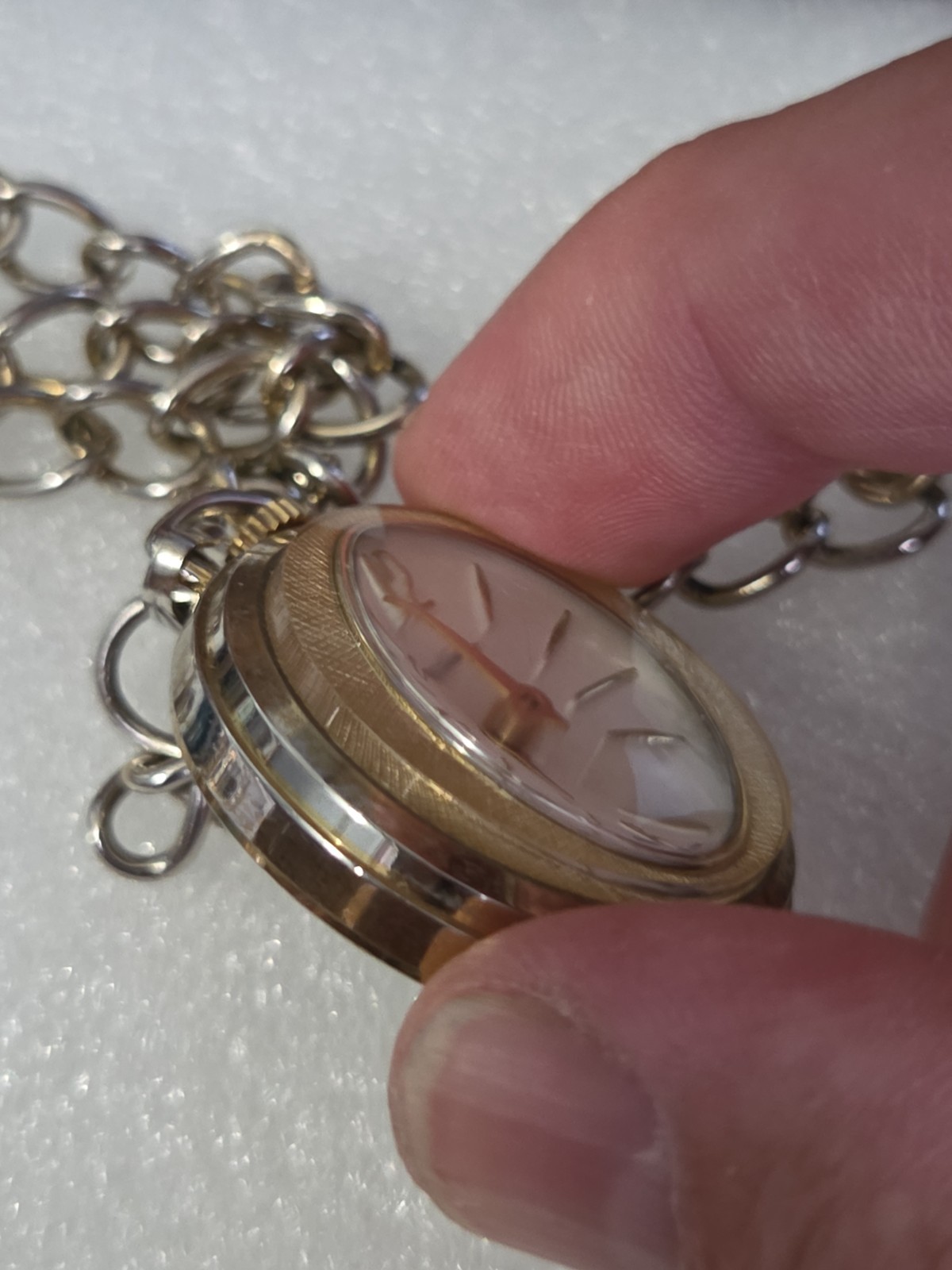 Vintage Endura Pendant Mechanical Watch. Swiss Made Gold Tone. Works Well.