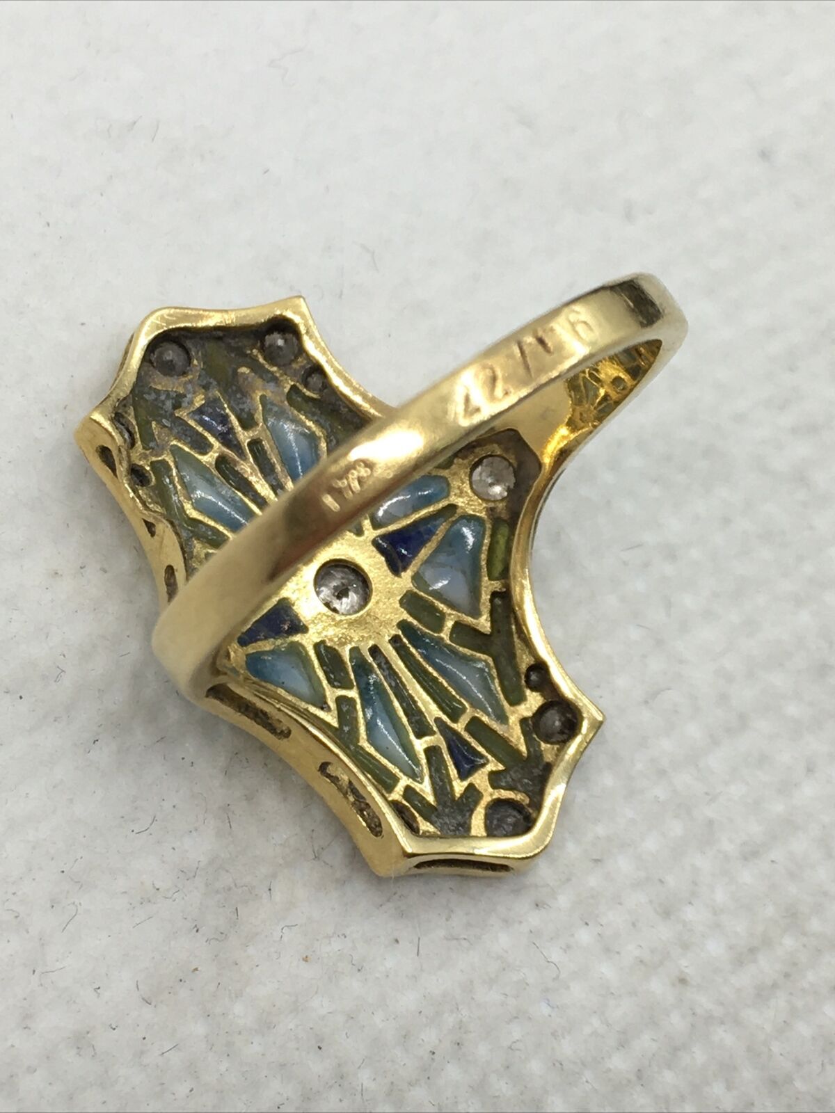 Vintage 18K Yellow Gold 0.35CTW Diamonds (SI; F) Handmade Ring 5gr. Size 7