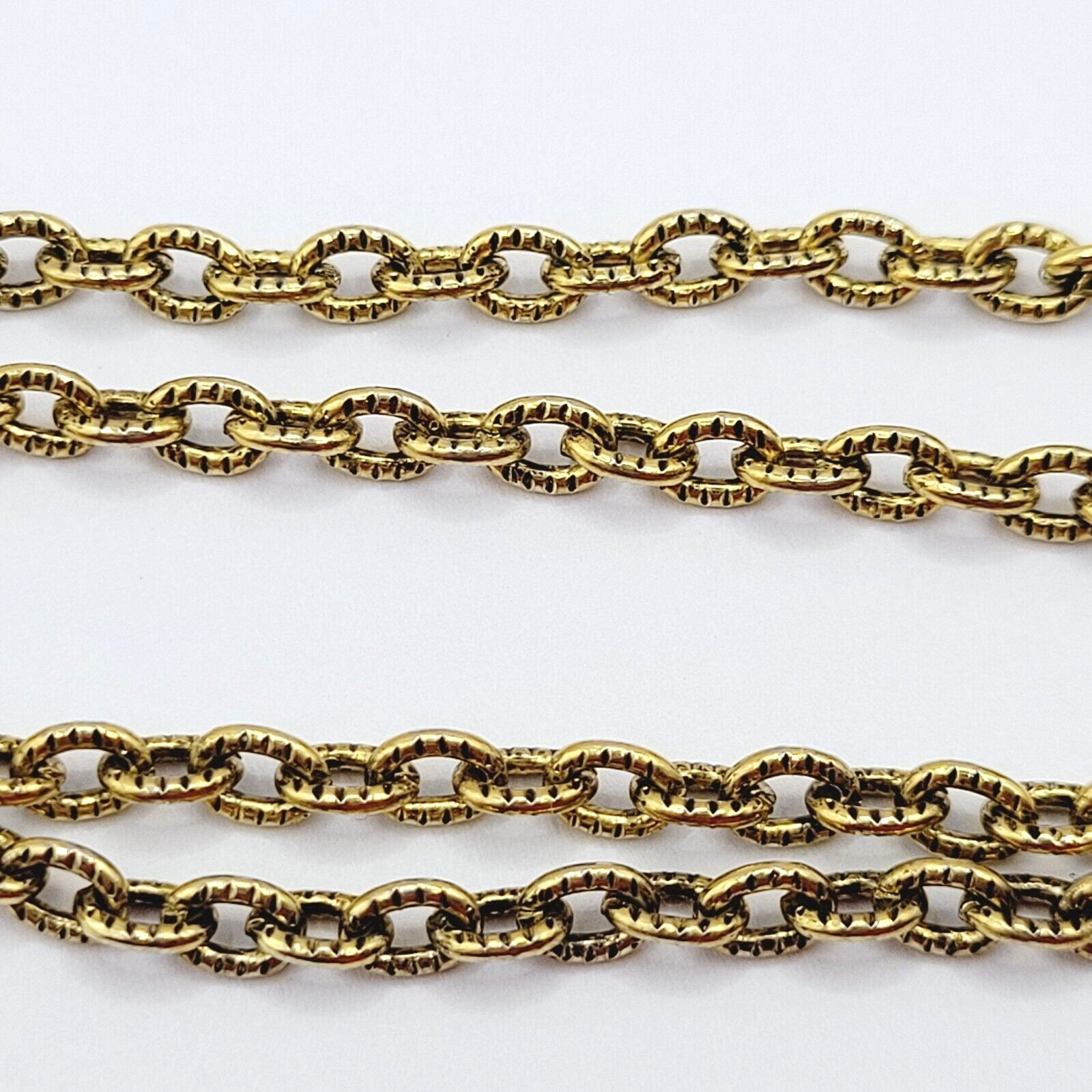 Renaissance Floral Triangle Filigree Pendant Necklace Gold Tone NO CLASP 24 Inch