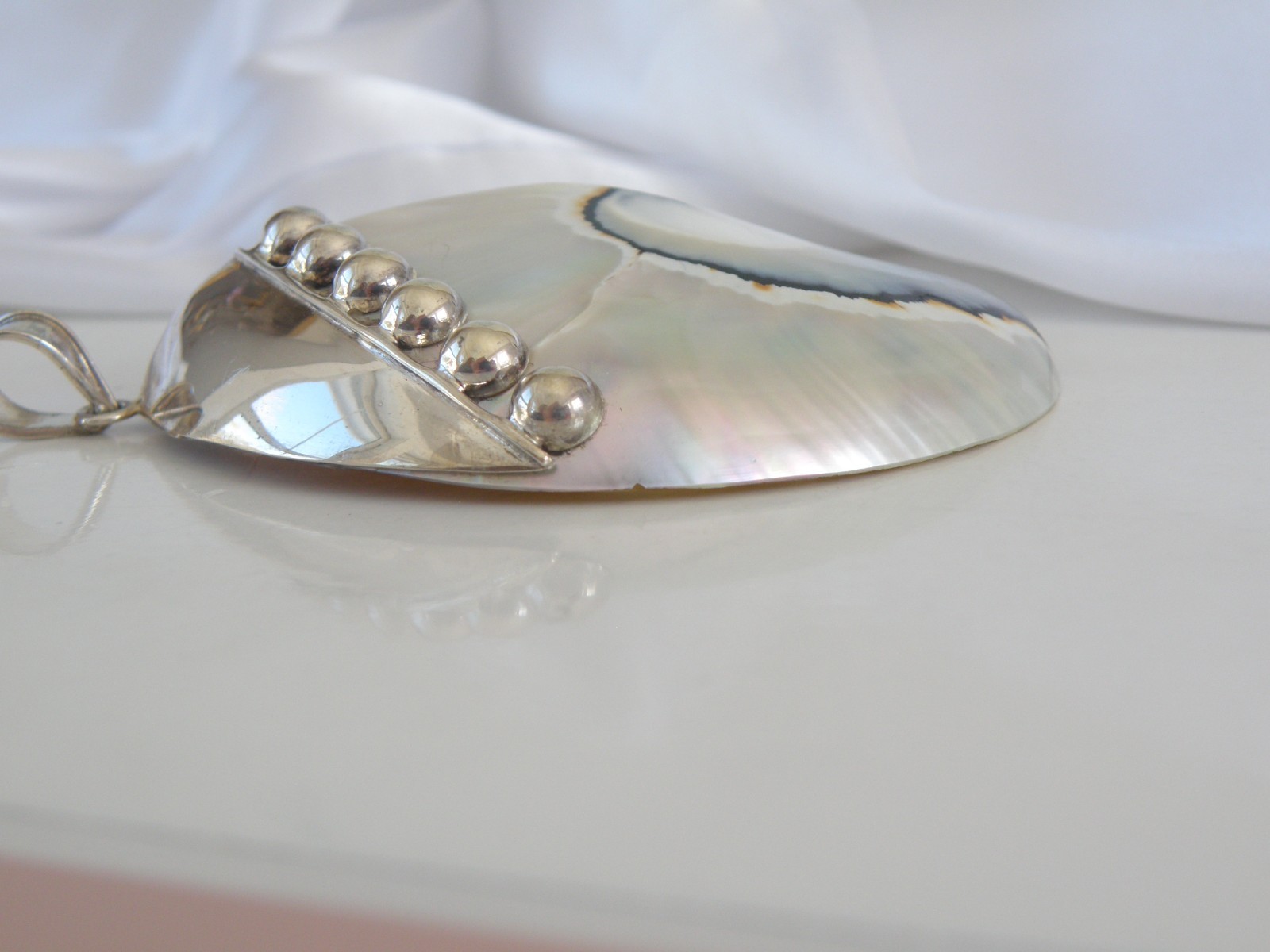 Huge Sterling Silver 925 Nautilus Shell Statement Pendant