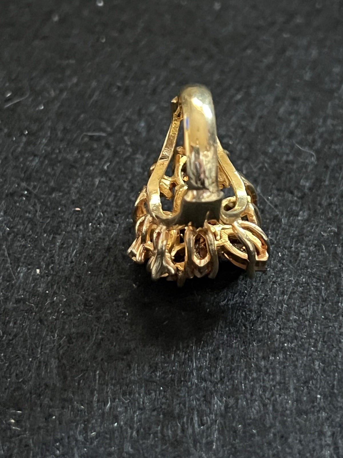 Vintage Topaz & Clear Austrian Crystal Cocktail Ring 18k Gold HGE Size 5 / 10g!