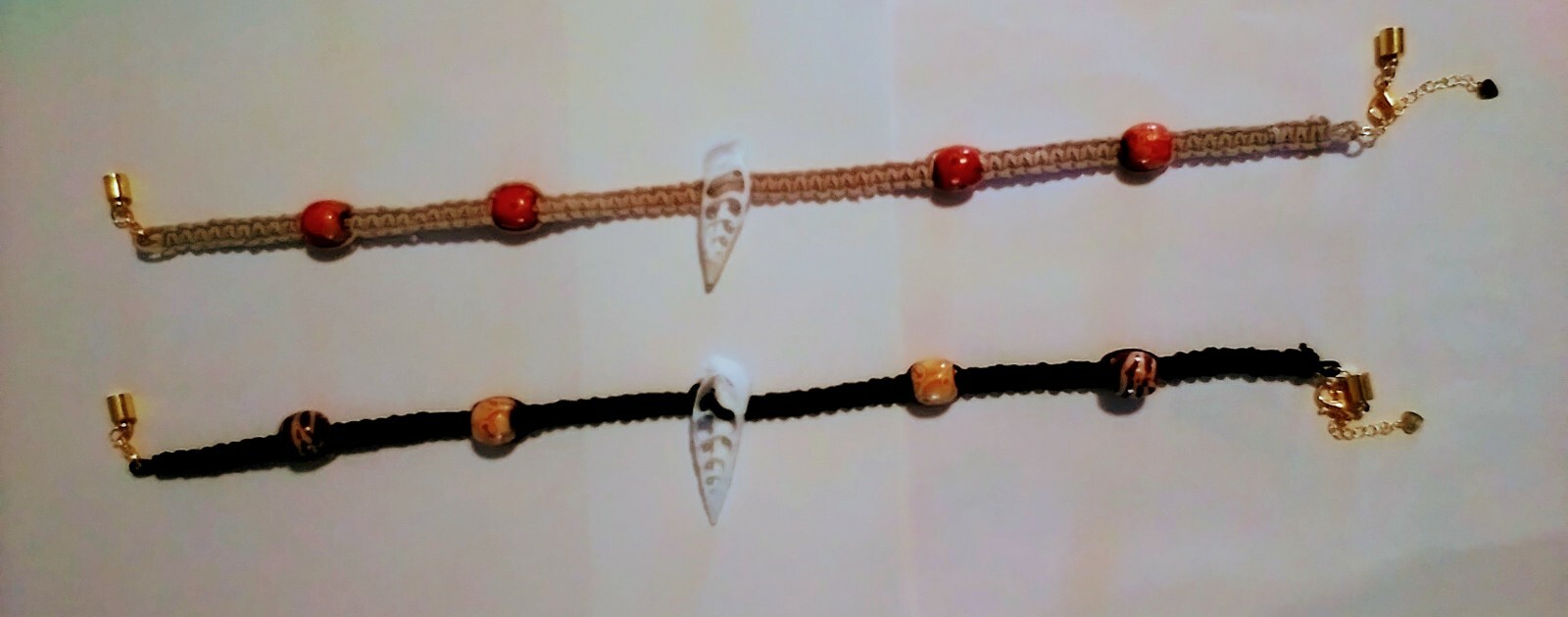 70’s surfer/boho/hippie/skater style hemp macrame choker necklace with seashell