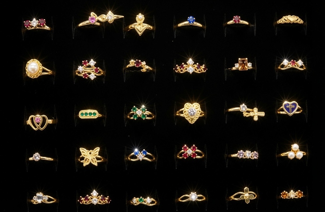 200 Vintage Deadstock Gold Plated Adjustable Rings – Massive Bulk Lot!
