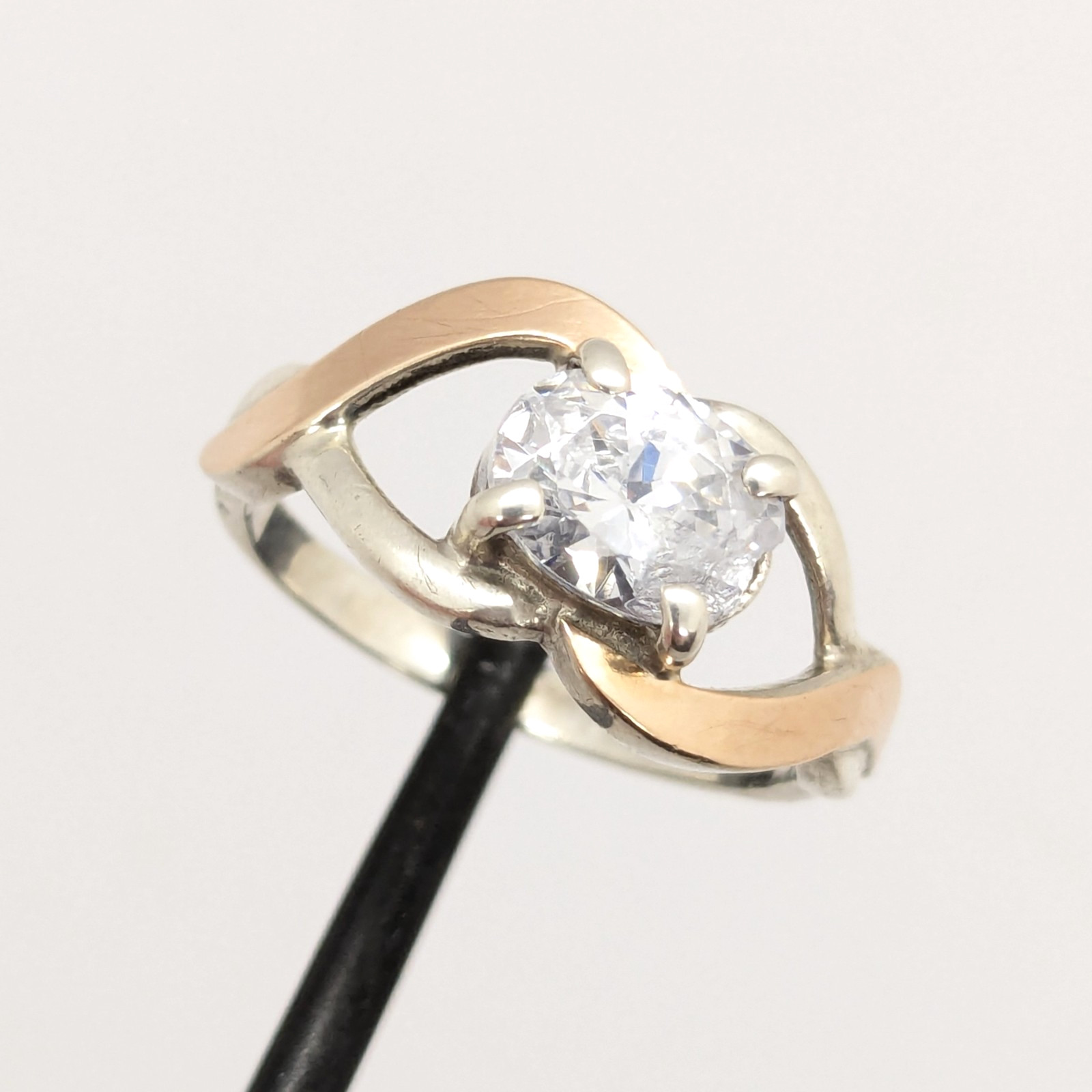 Vintage Luxury RING Silver 925 with Gold Inlay 375 -size: 7.5US (17.5mm)| UA #21
