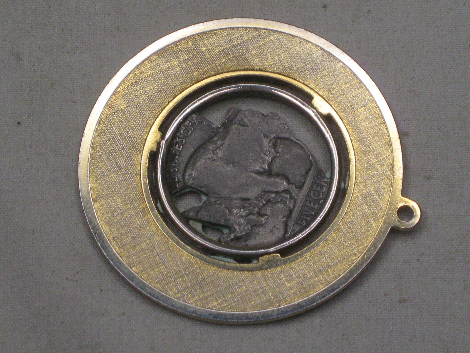 vintage cut out Buffalo Nickel pendant charm Indian coin 5 cent US United States