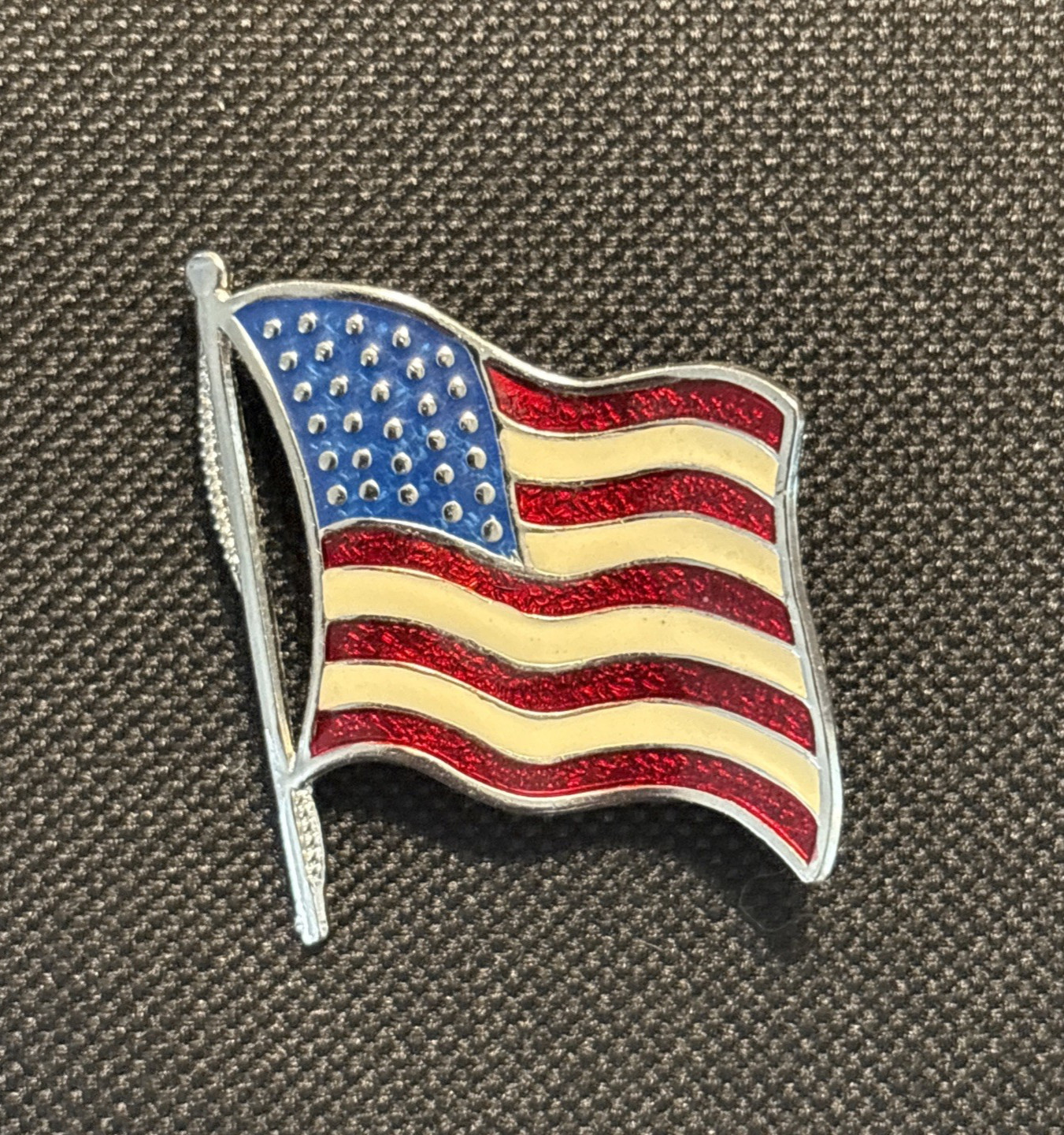 Vintage BEAU Enamel Sterling Silver .925 U.S. Flag Pin 250 Years FREE Ship!