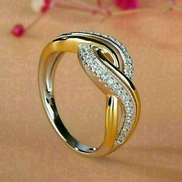 2.2Ct VVS1 Round Cut Lab Created Diamond Anniversary 14K Yellow Gold Finish Ring