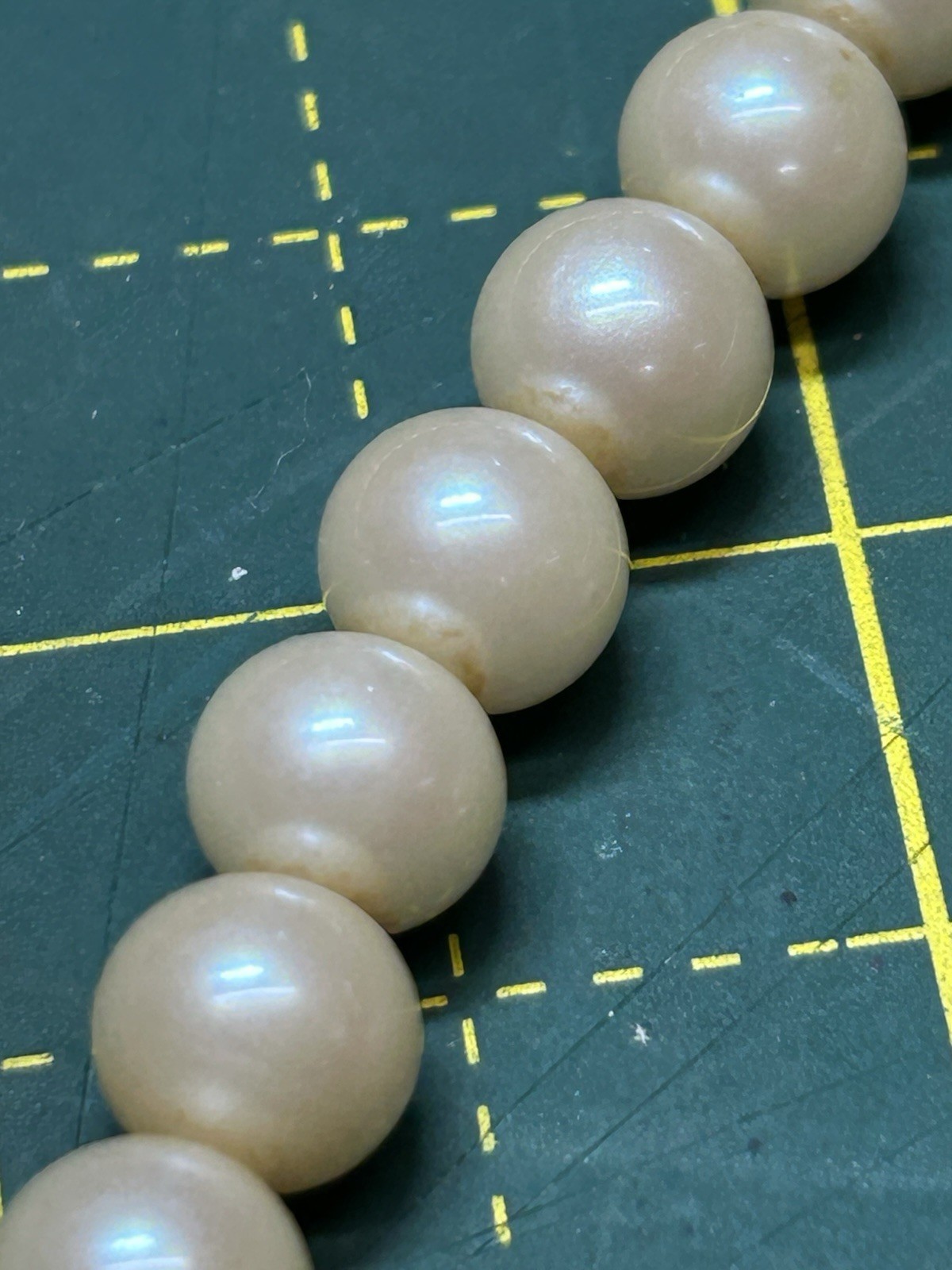 Vintage Japanese Cultured Pearl Necklace 27” Long 8.3-8.4mm Round Creamy Pearls