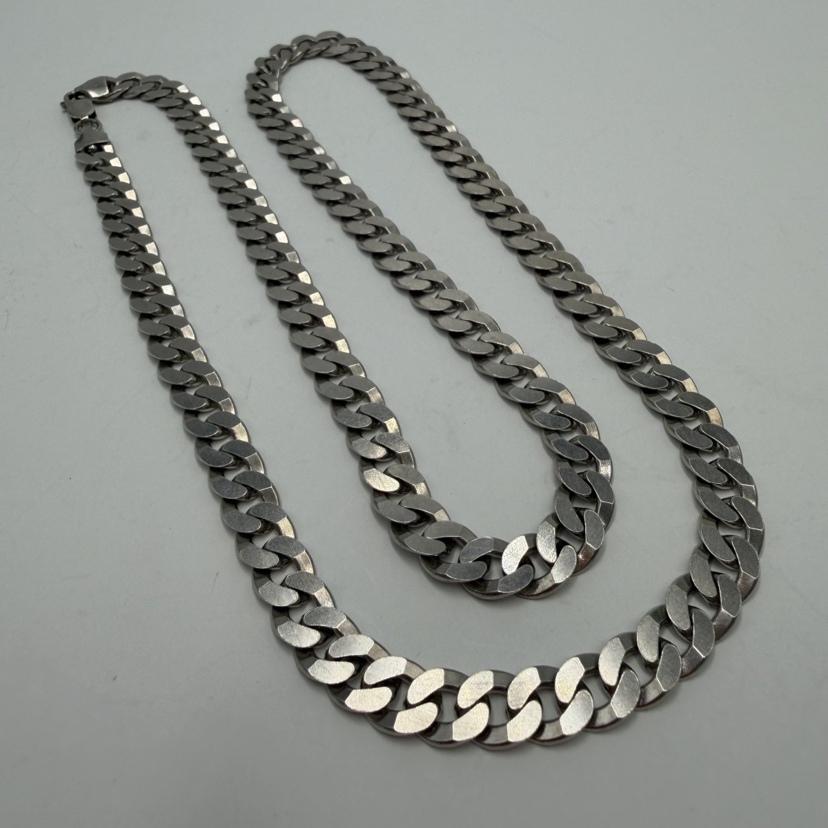 Vintage 925 Sterling Silver Men’s Curb Chain Necklace Jewelry Unisex Statement