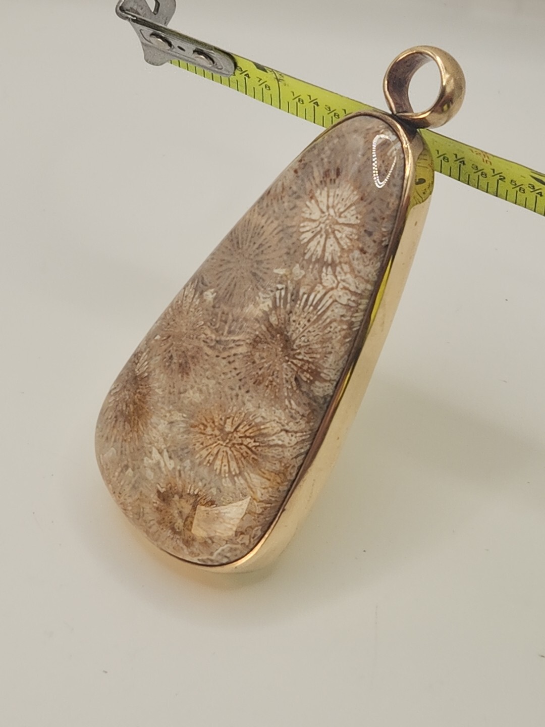 STEPHEN DWECK Large Vintage 2002 Fossil Coral Stone Bronze Pendant. Unique