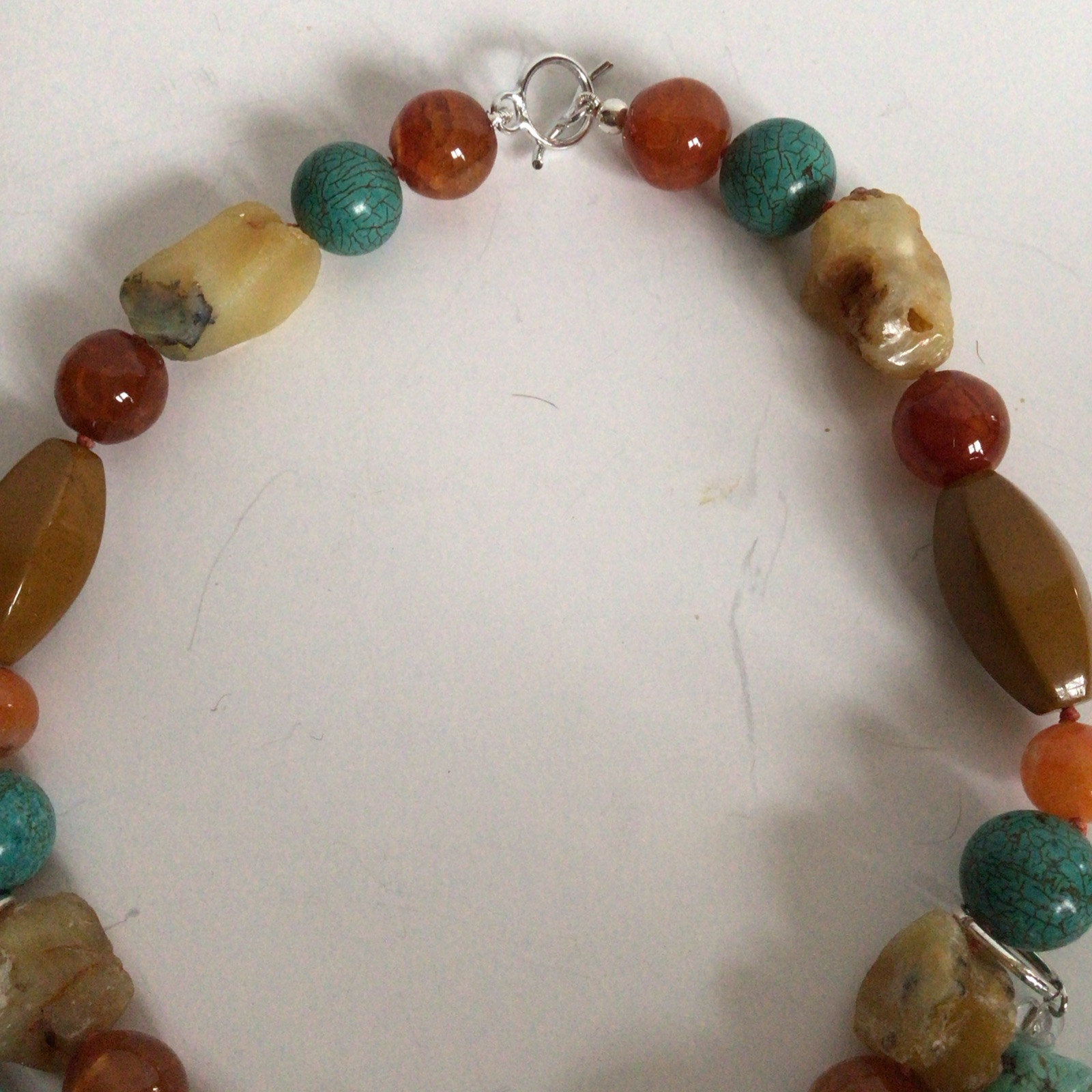 GORGEOUS SEBBAG VON MUSULIN NECKLACE PENDANT STERLING BEAUTIFUL TURQUOISE ROCKS