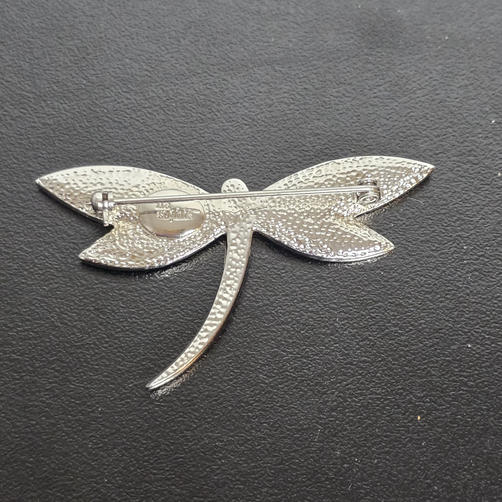 Lia Sophia Silver Tone Dragonfly With Abalone Wings 2.5″