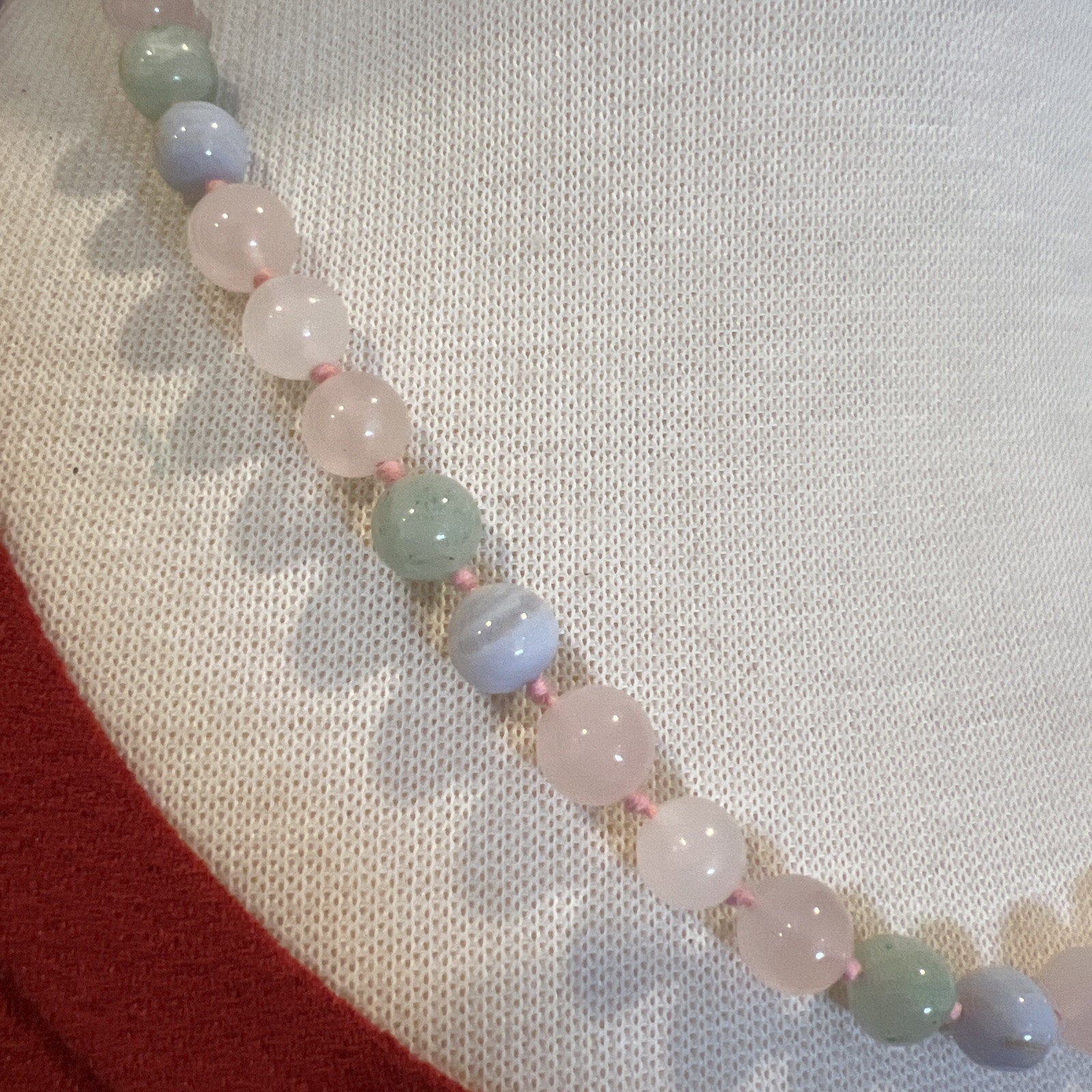 Multi Color Natural Jade Gemstone Beaded Hand Knotted 20”Necklace