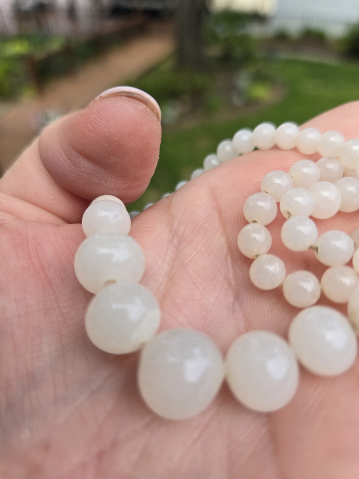 Antique all Natural Pearl Necklace strand 17″ Every Pearl Is different