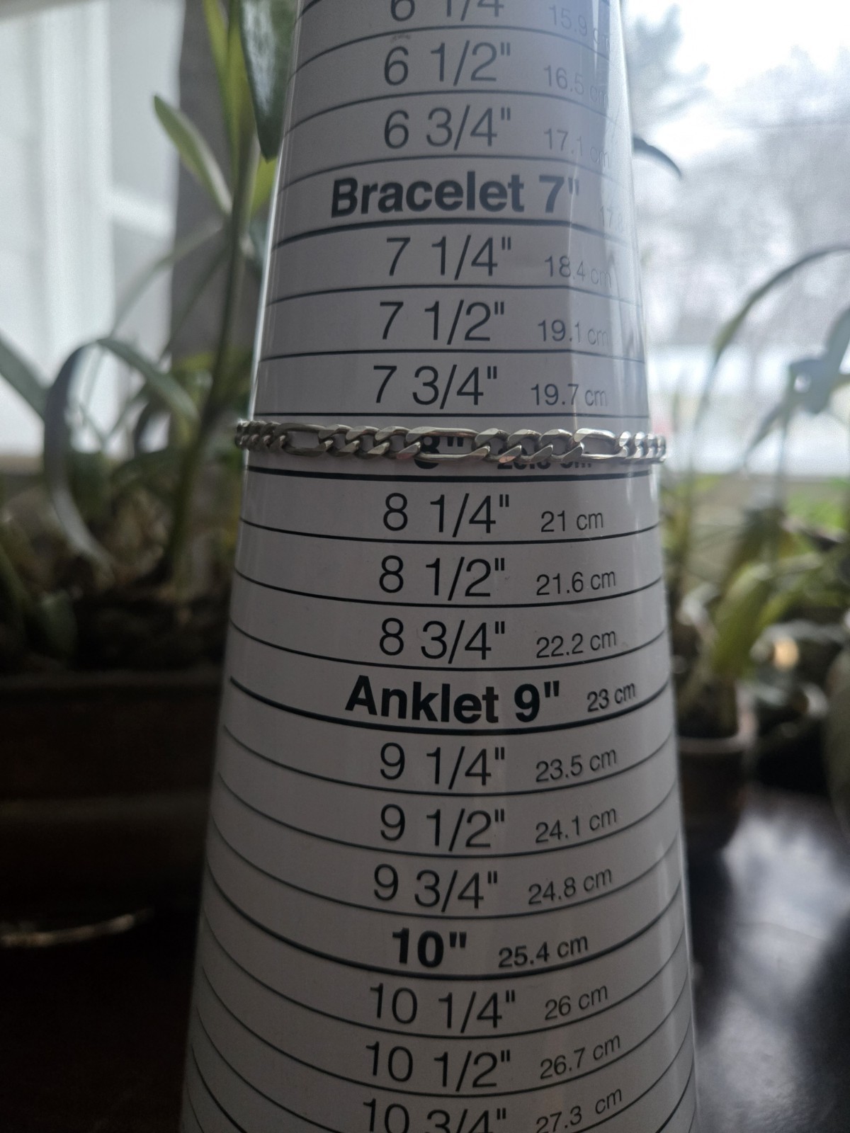 Vintage Sterling Silver Figaro Chain Bracelet 8″