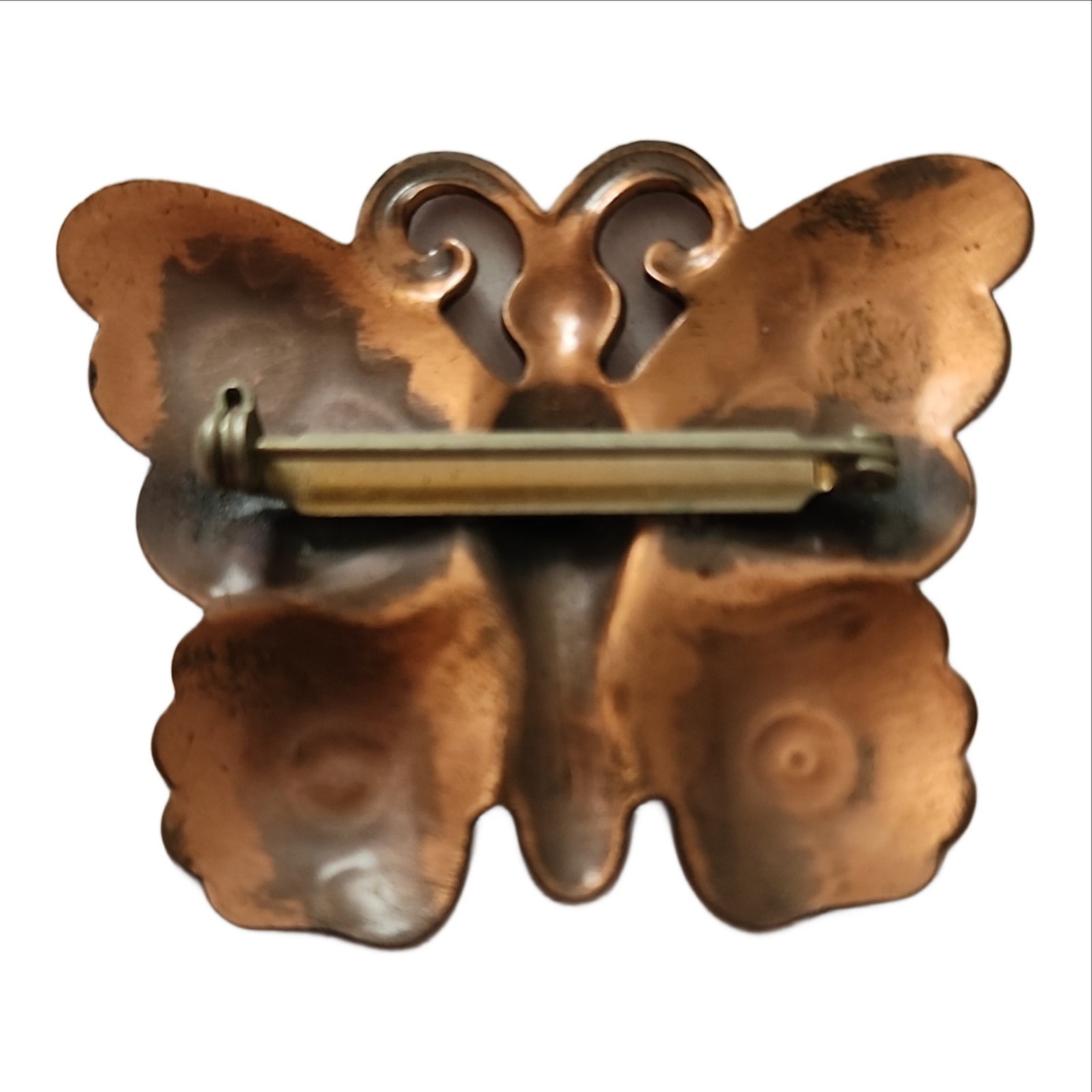 Vintage 1940 Post Native American Western Copper Butterfly Brooch