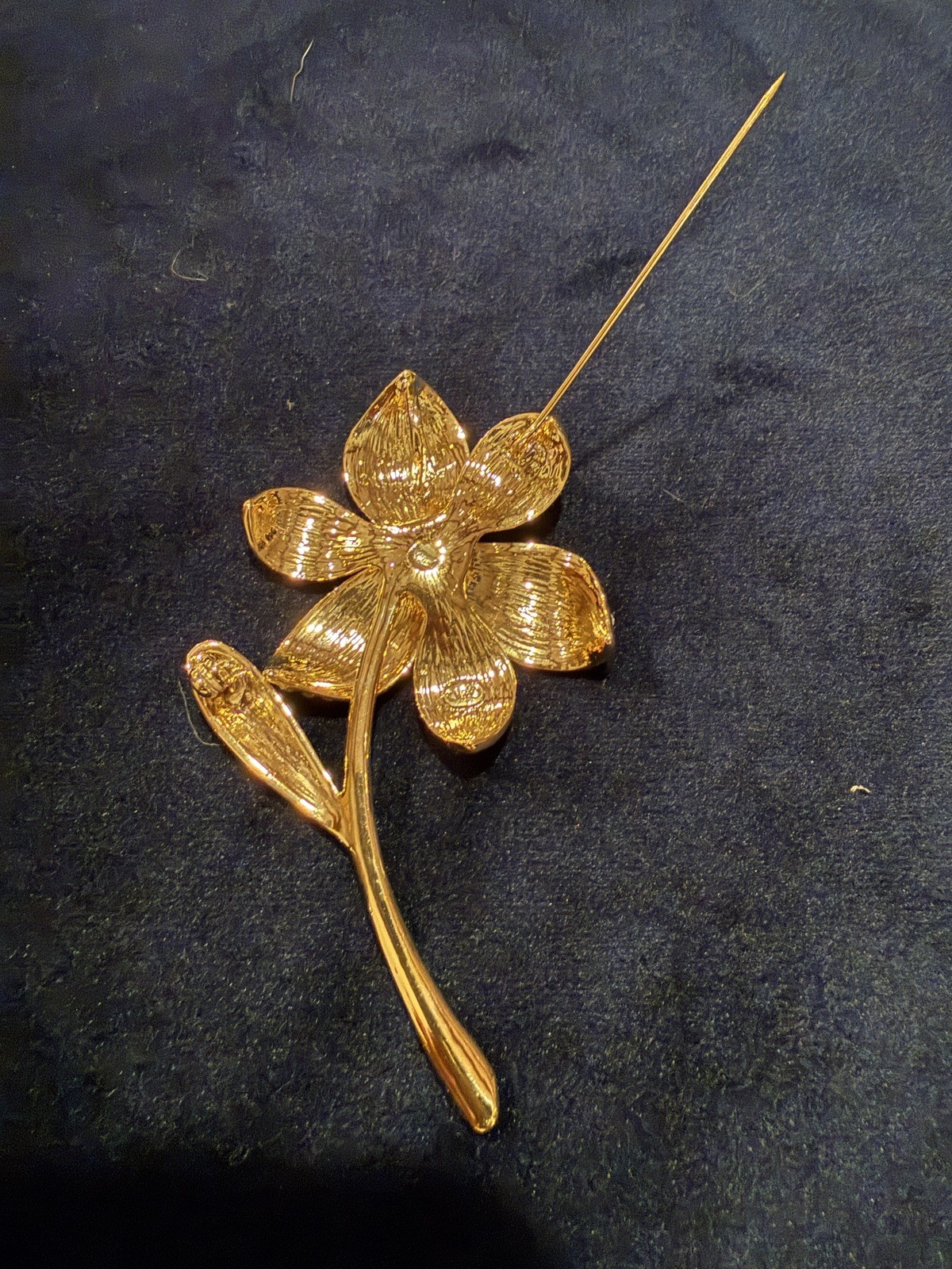 Vintage 60’s CIRO Brooch Pin Daisy Rhinestone Flower Gold-tone Finish High End