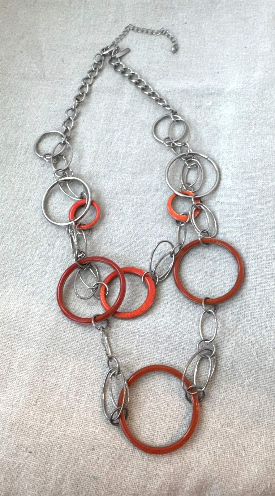 MILLENIALCORE VTG orange peach y2k 2000s colorful Modernist Bib Necklace Choker