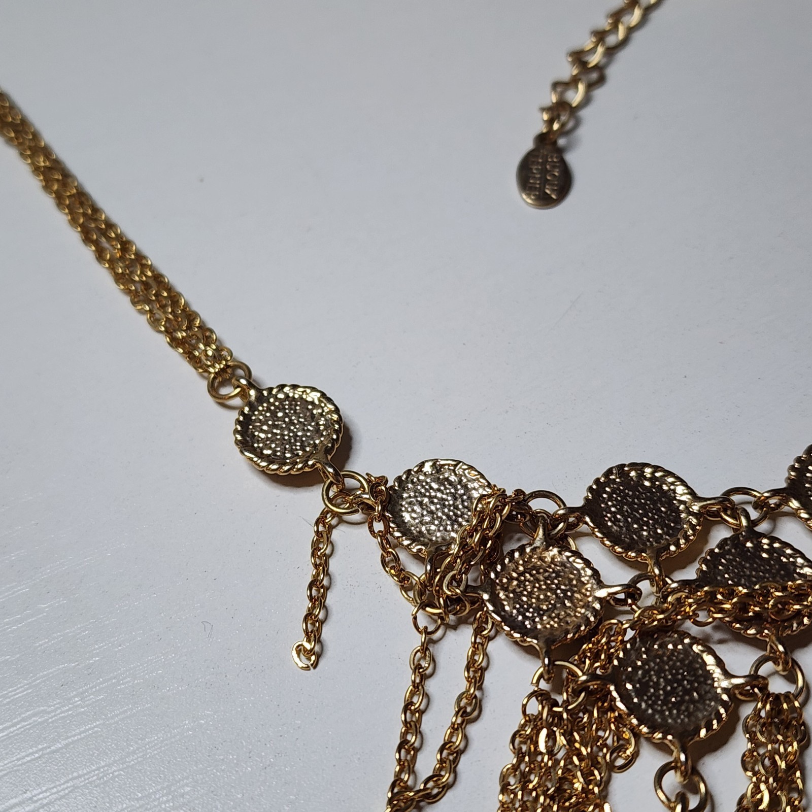 Vintage Bijoux Terner Gold Tone Necklace Multi Strand Dangle Tassel Beads Signed