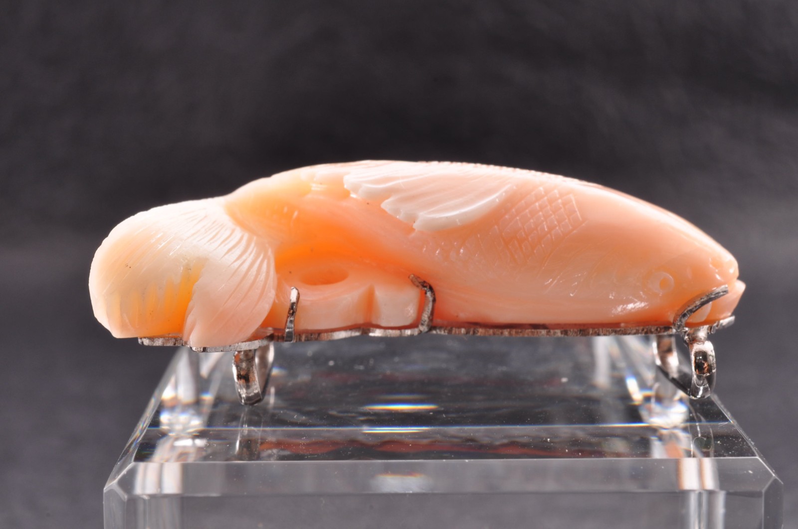 925 silver metal, Angel skin coral OBIDOME “Carp” Certificate, (total 51.0ct).