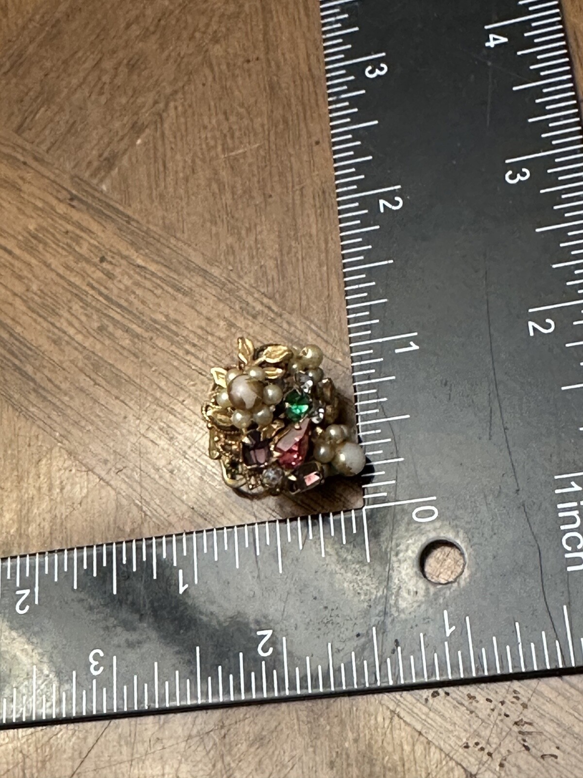Vintage Original By Robert Faux Pearl & Rhinestone Cluster Stud Earrings Nice!