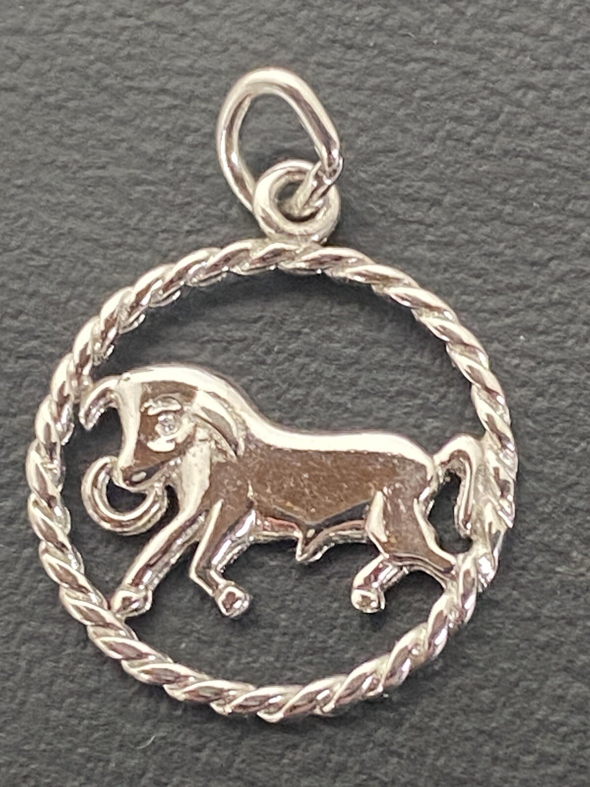Vintage Sterling Slver Charm Bull Fight Taurus Cut Out