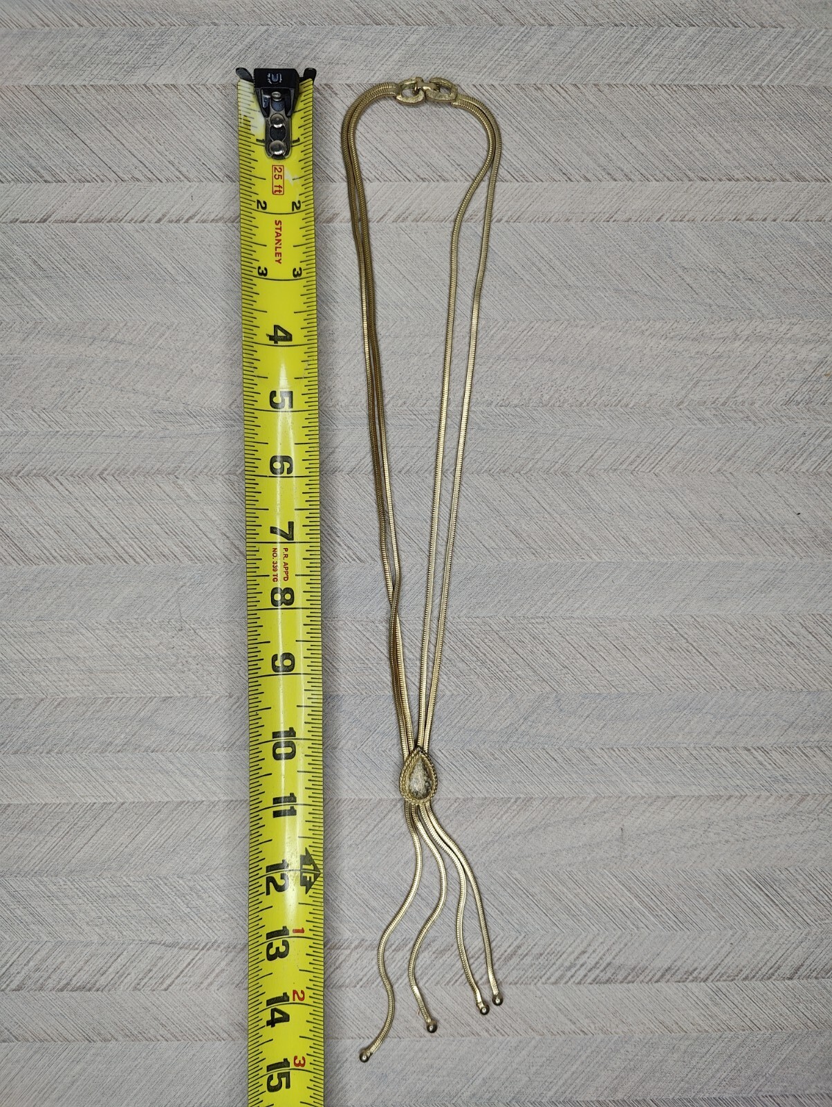 Signed Francois Necklace Pendant Gold Tone Finish 15″ Two Strand Vintage PB