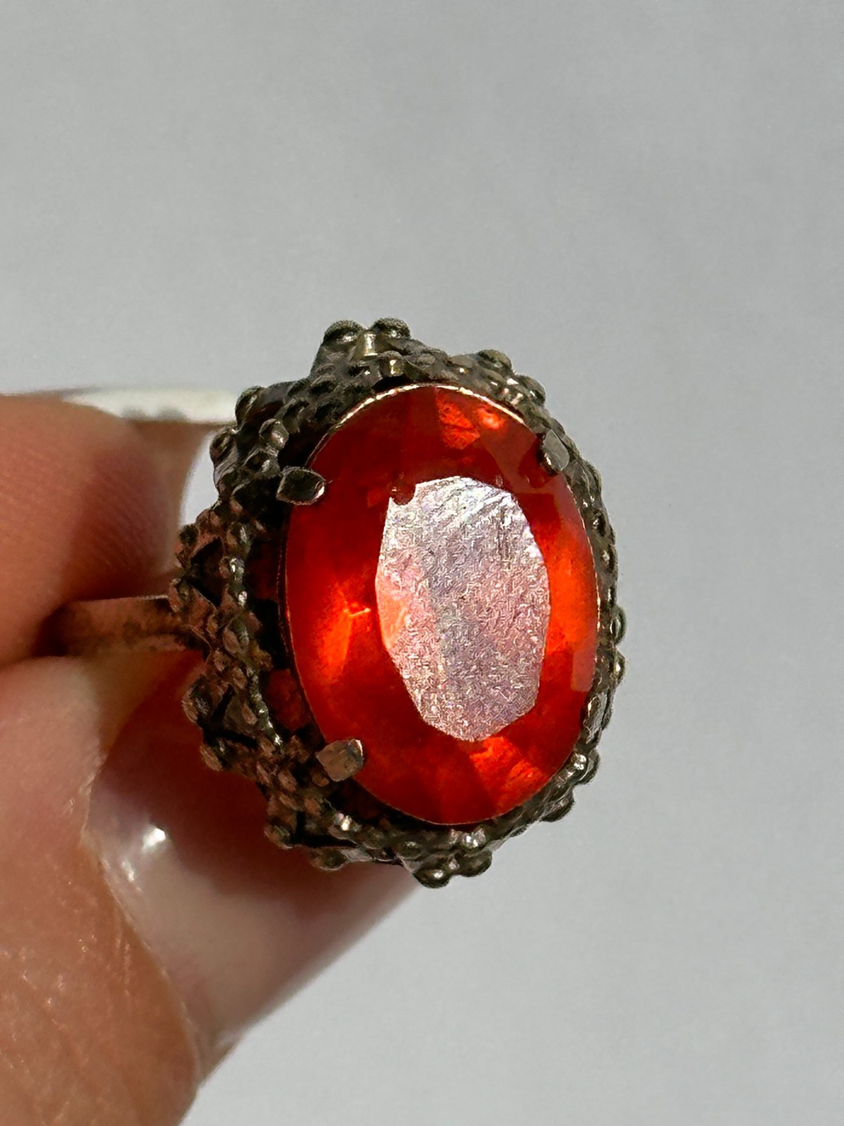 vintage woman RING soviet SILVER 875 star “Sudarushka” girl openwork crown USSR