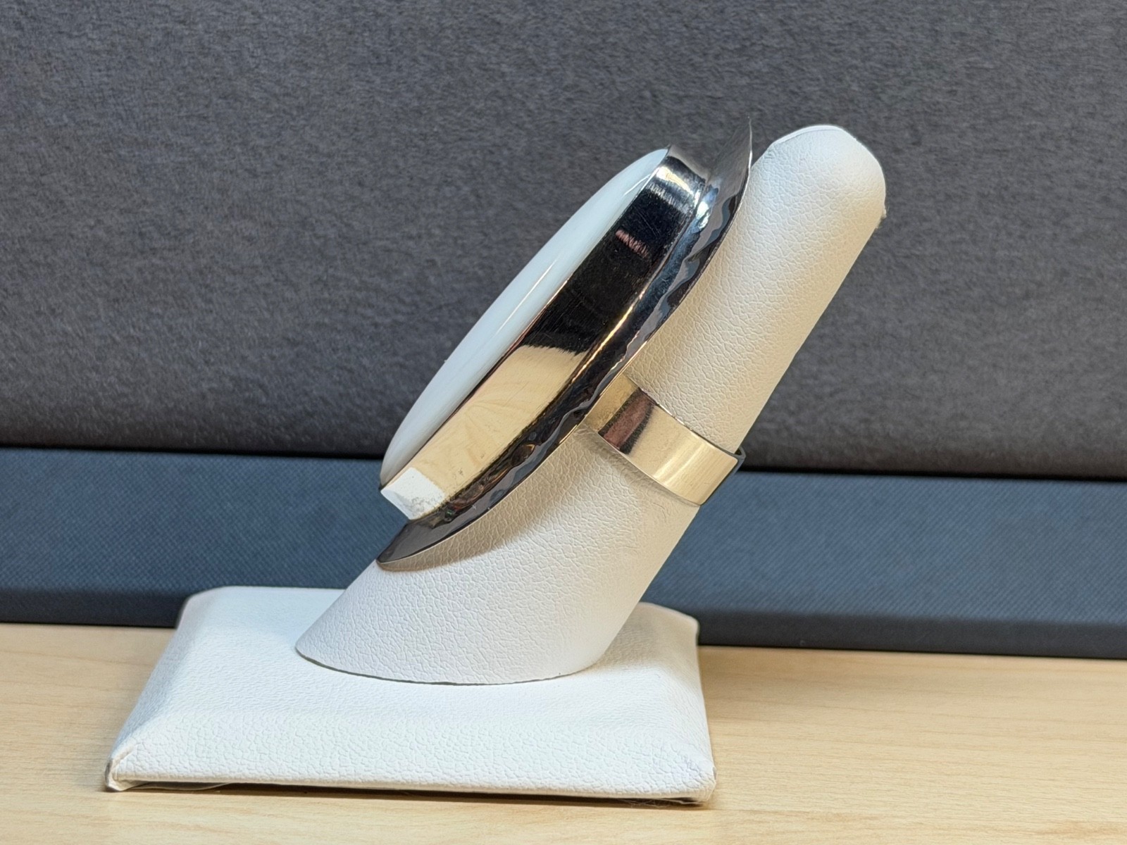 DOMINIQUE DINOUART DDD Mexico 925 Silver Mother of Pearl Elongated Ring Sz 7 NEW
