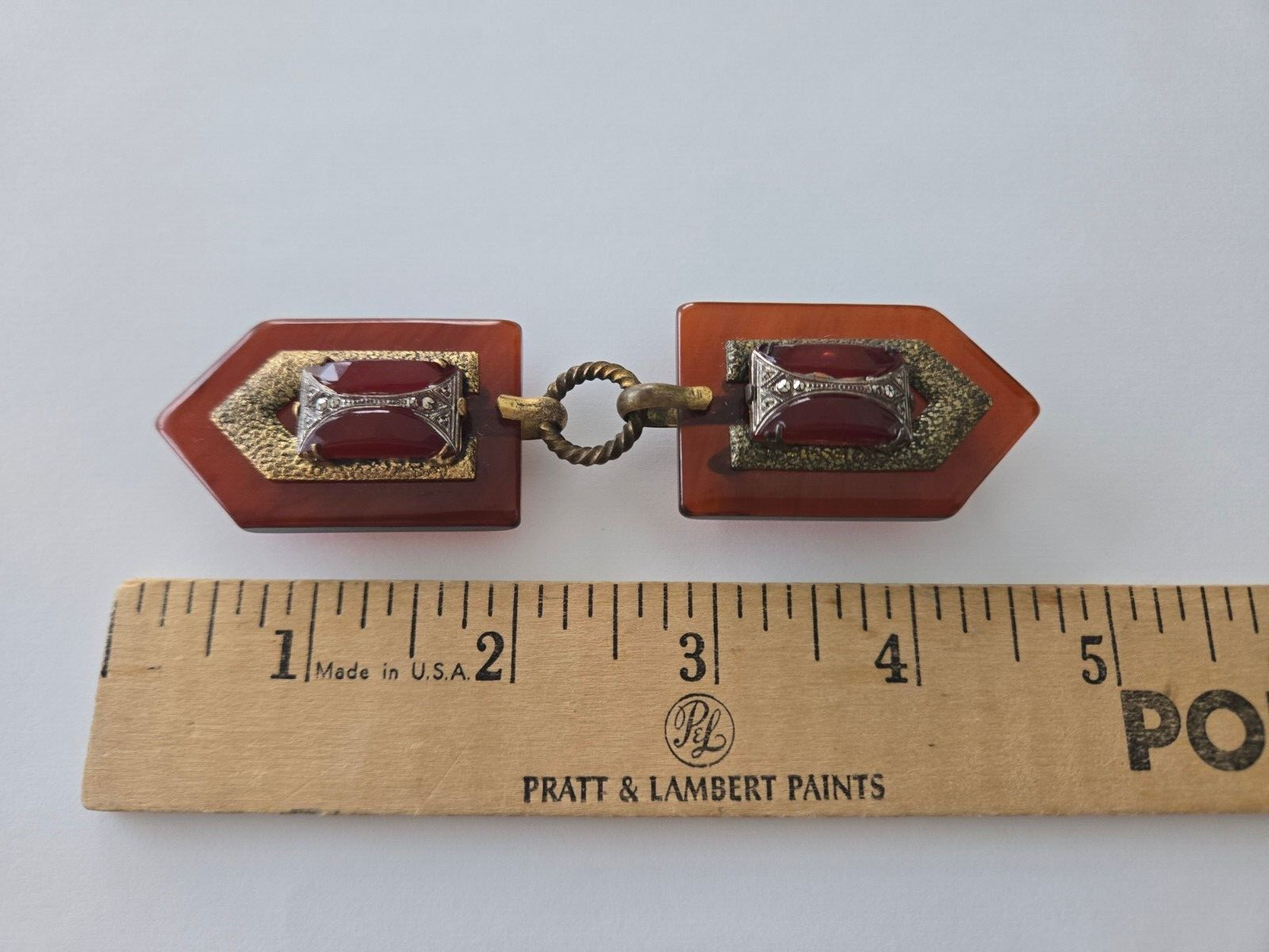 ART DECO,BAKELITE,CZECH GLASS,CLOAK,CAPE,BUCKLE,SO MUCH PRETTIER IN PERSON!!
