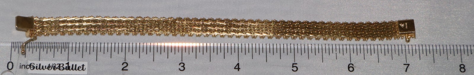 Vintage Sterling Silver Italy Gold Wash or Vermeil? 7 in Mesh Bracelet 18 grams