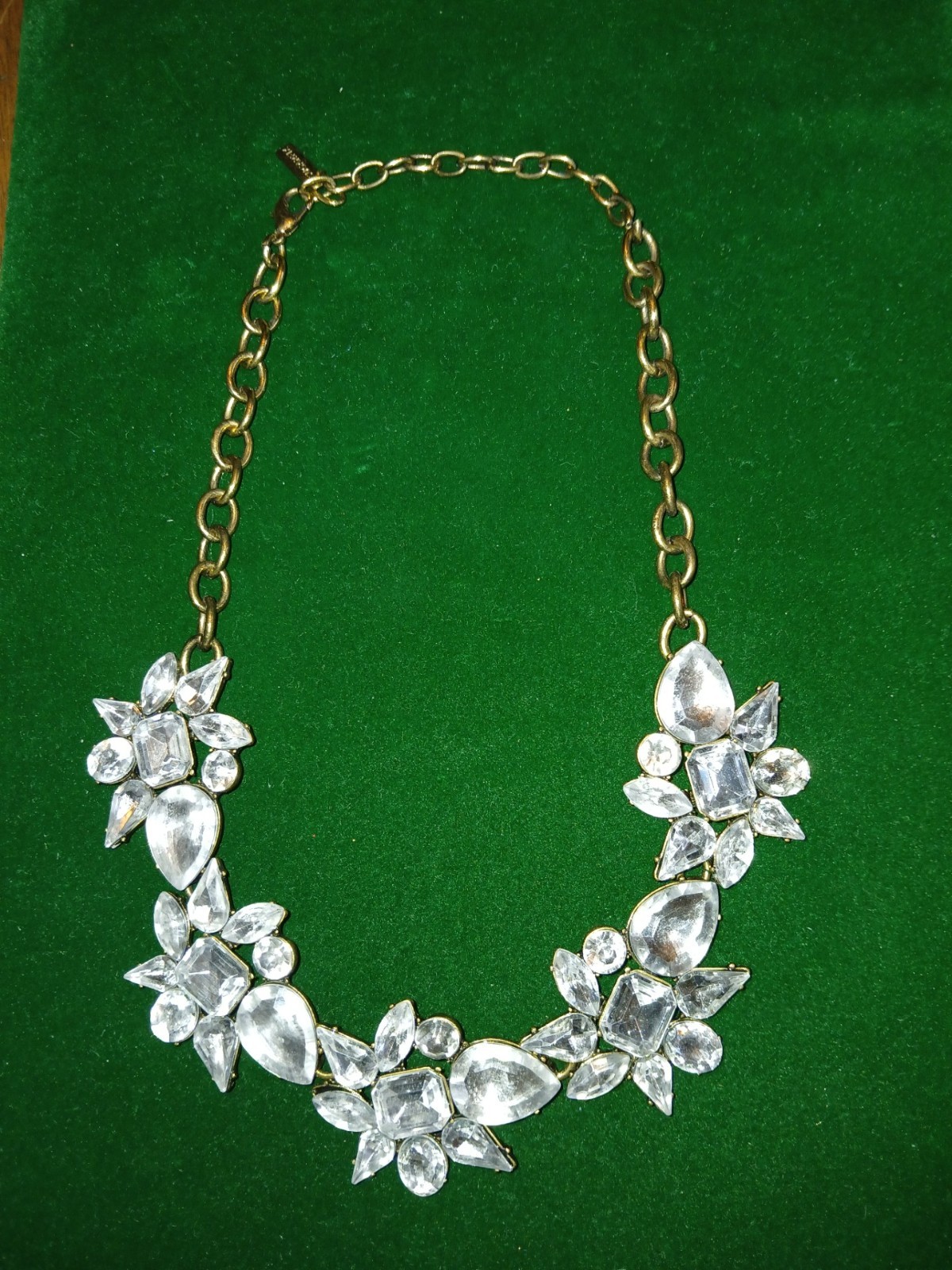 Vintage SugarFix silver tone and rhinestone statement necklace. 17″ w/3″ ext.