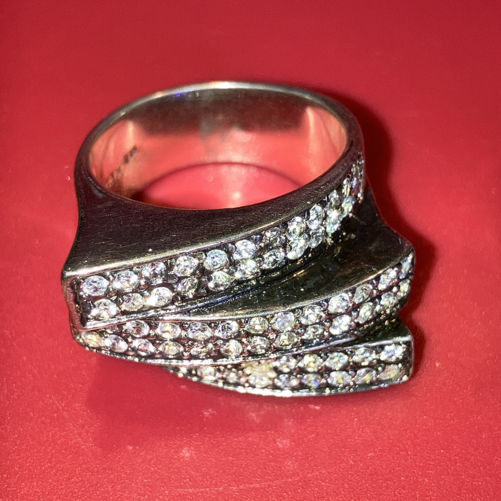 Vintage Silver 925 Rings Missing Small Stones Sizes 7 And 8