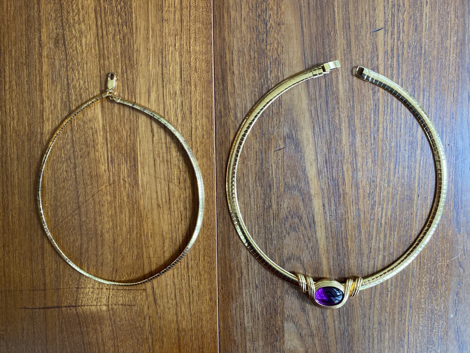 Vintage Joan Rivers Gold Omega 10 Color Interchangeable Necklace 2 chains W/Box