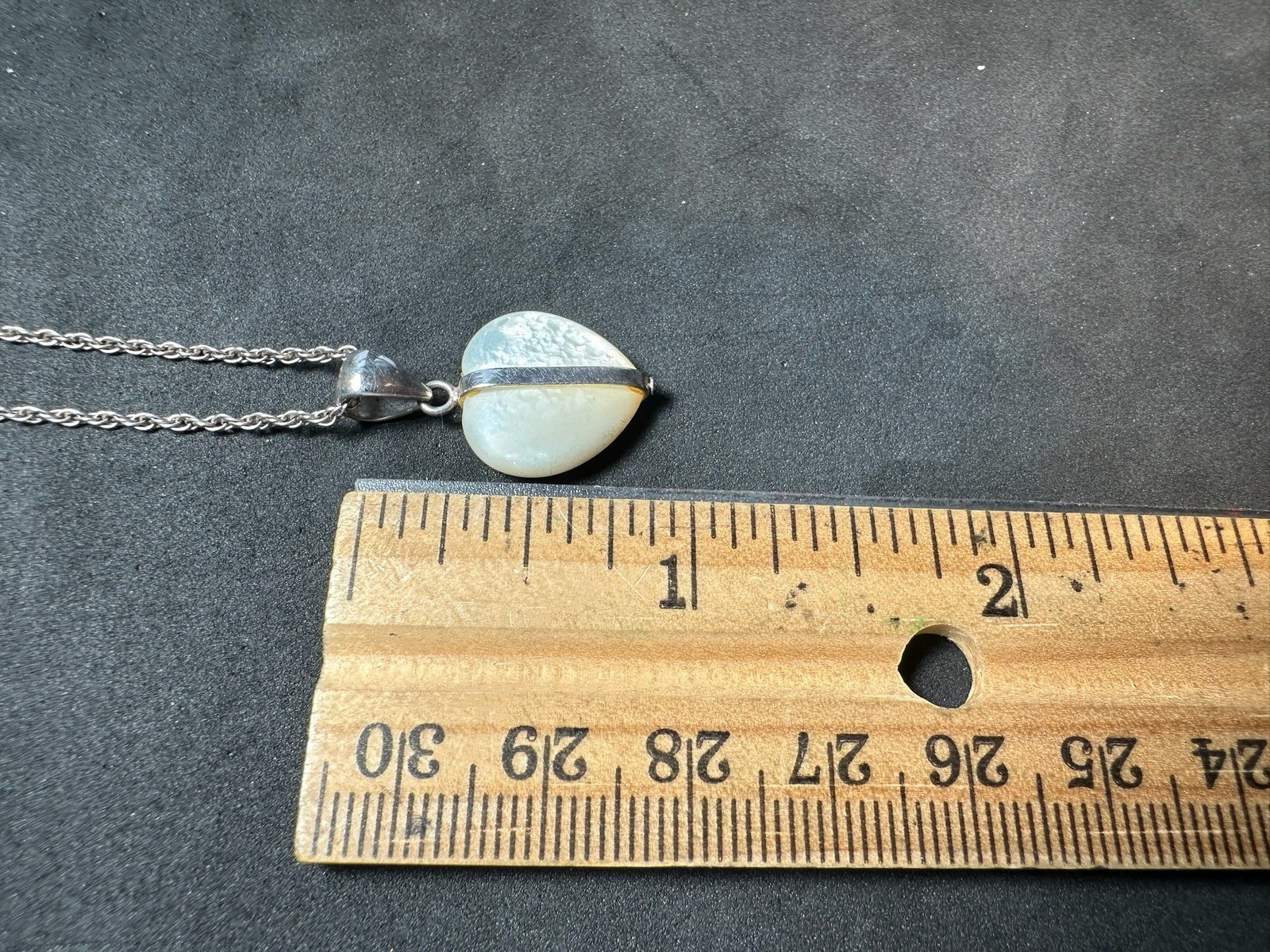 3.69g Vintage Sterling Silver 925 Heart Pendant Chain Necklace M 16.5 in