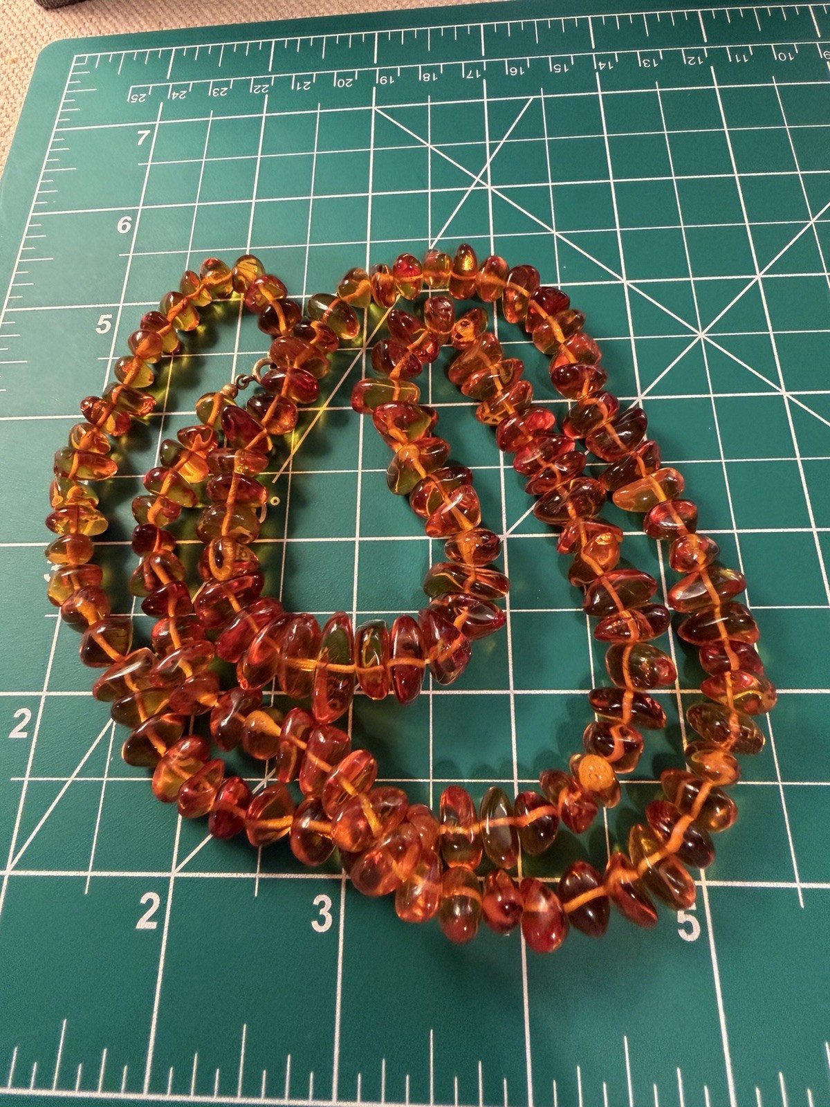 Vintage Graduated Baltic Amber Necklace Natural Honey Amber Nugget Beads 28”